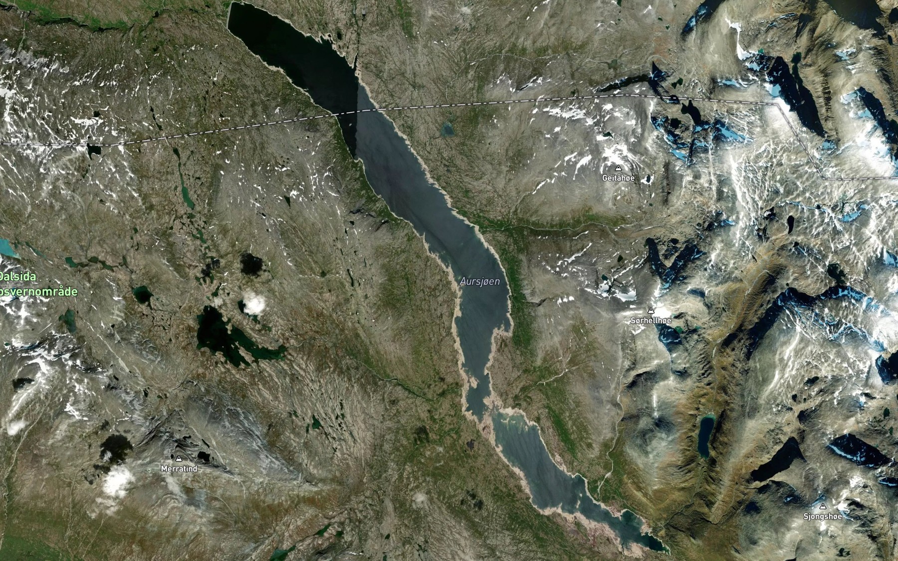 Satellite map of the Aursjoen