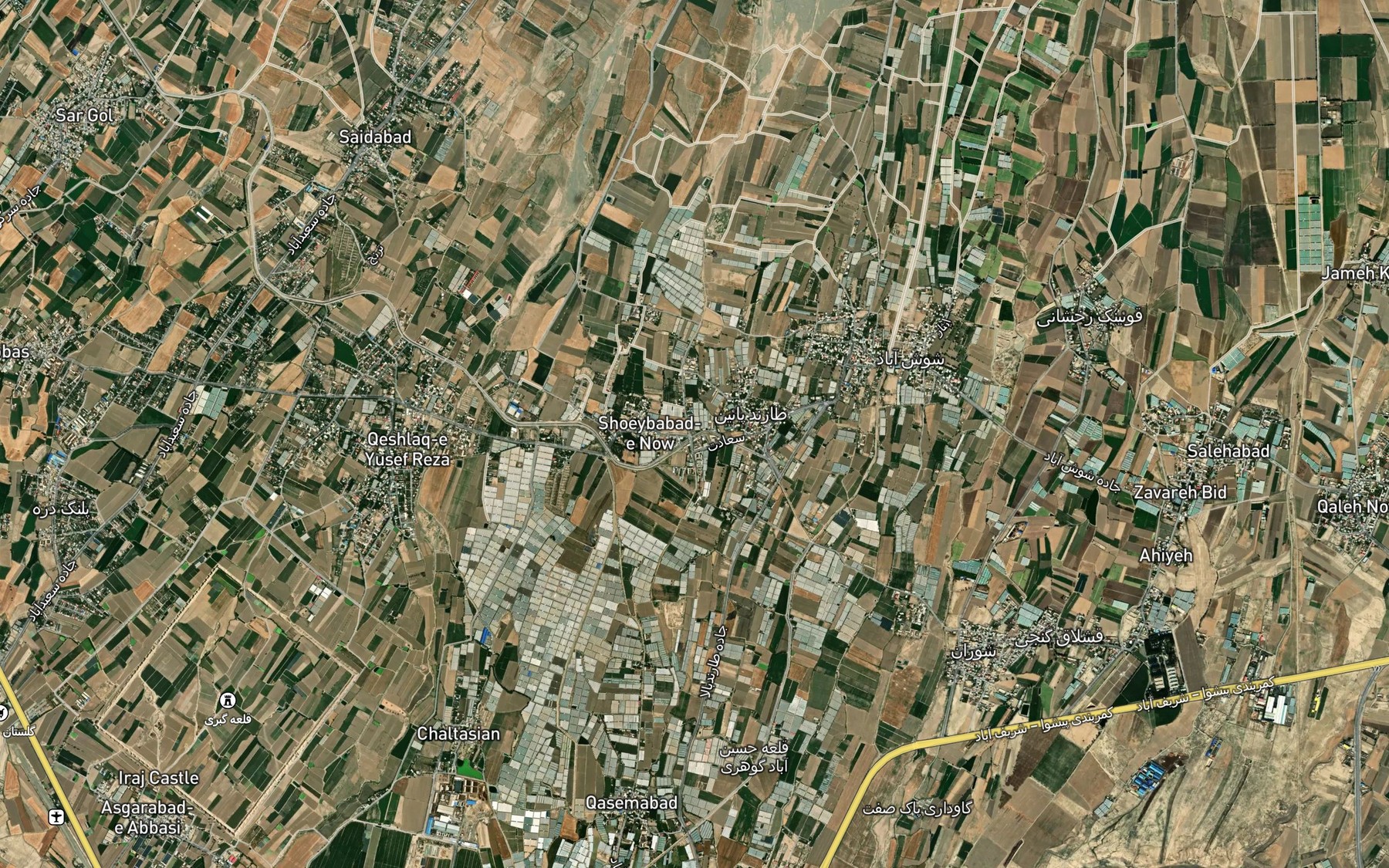Satellite map of the Lat-e Kharat