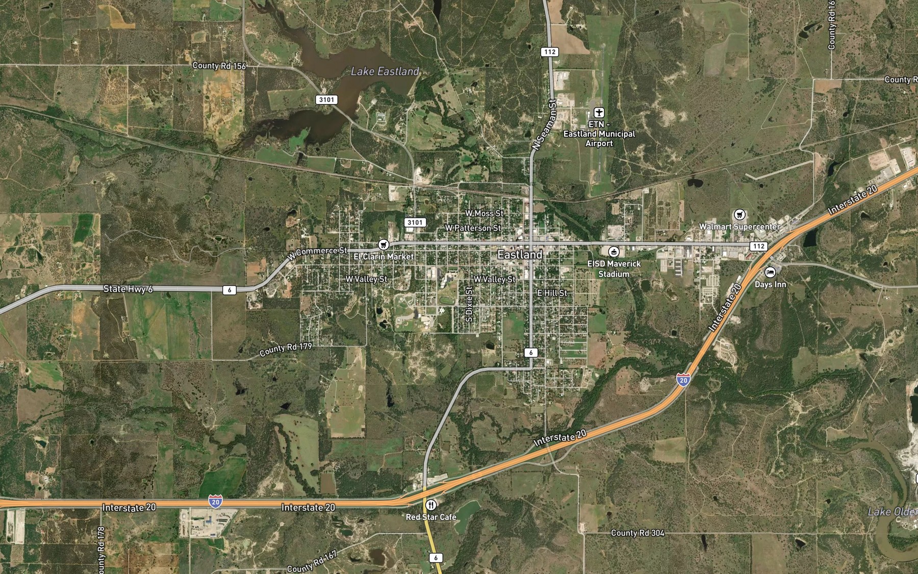 Satellite map of the South Fork Leon River