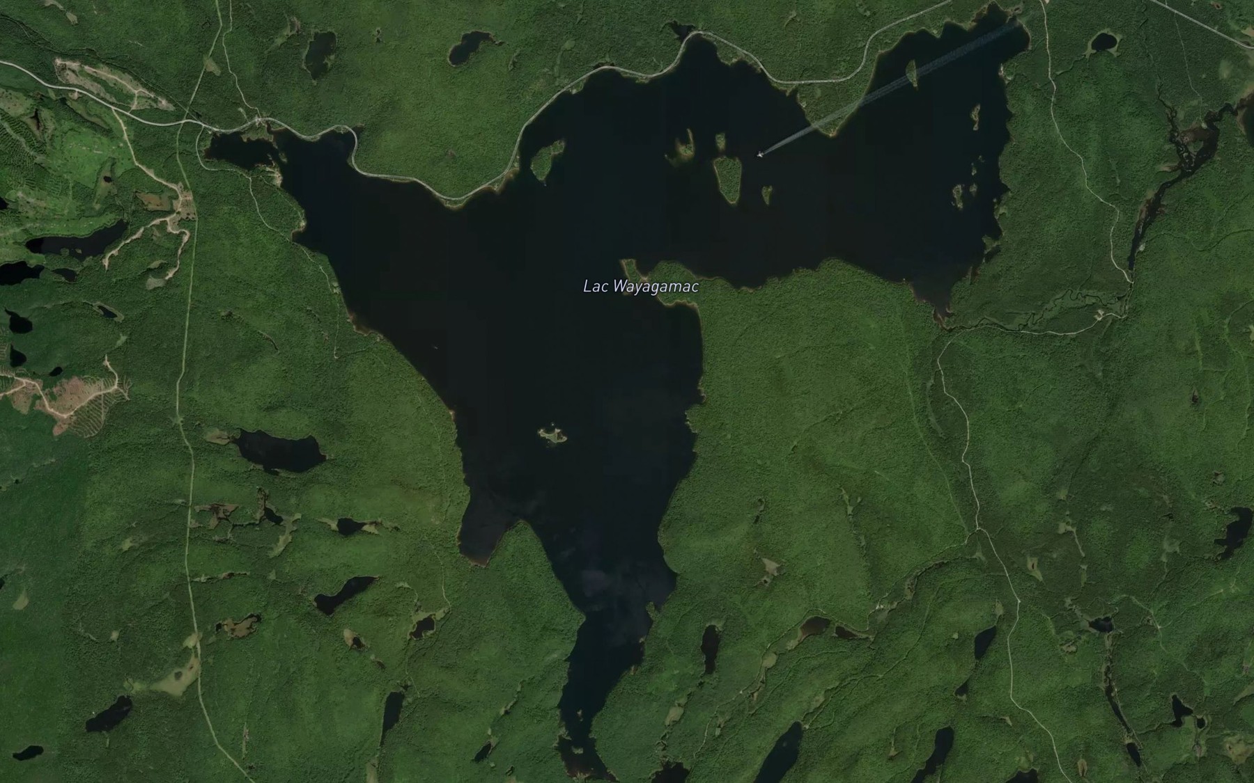 Satellite map of the Lac Wayagamac