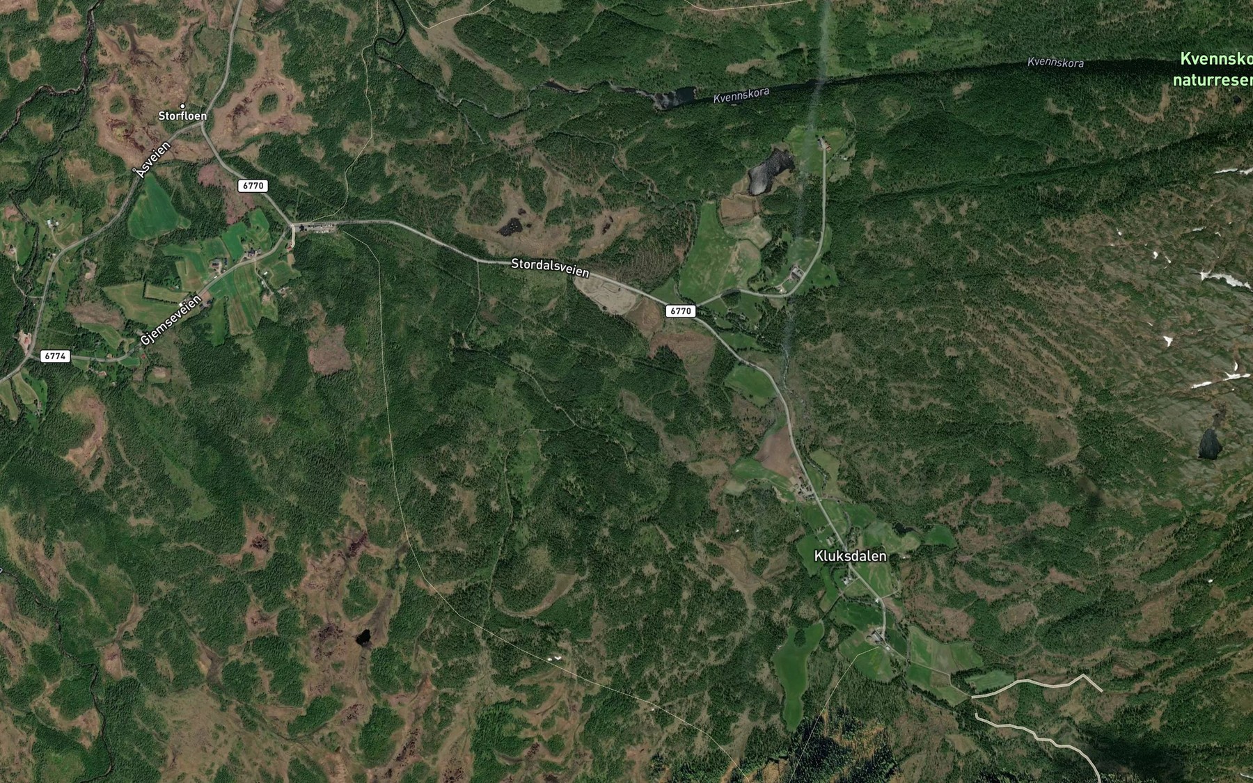 Satellite map of the Sandisbekken