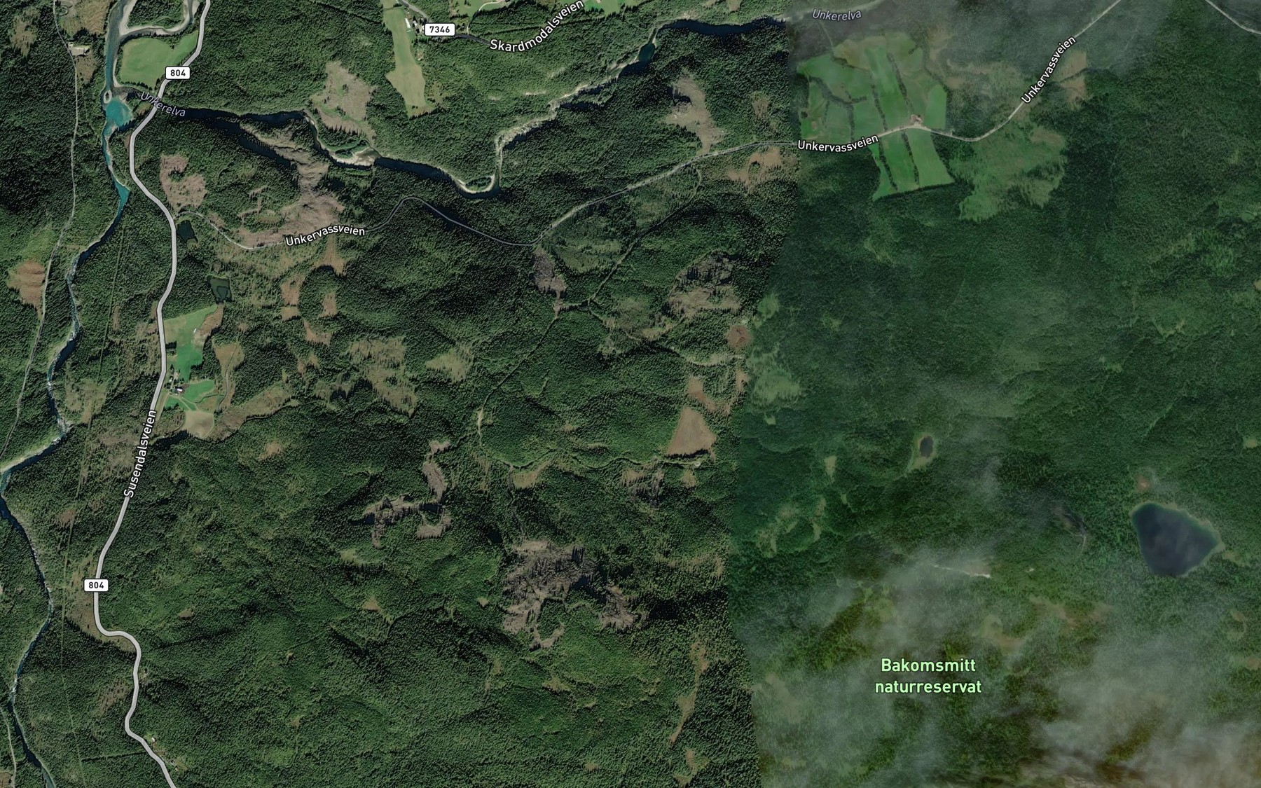 Satellite map of the Bakomsmittbekken