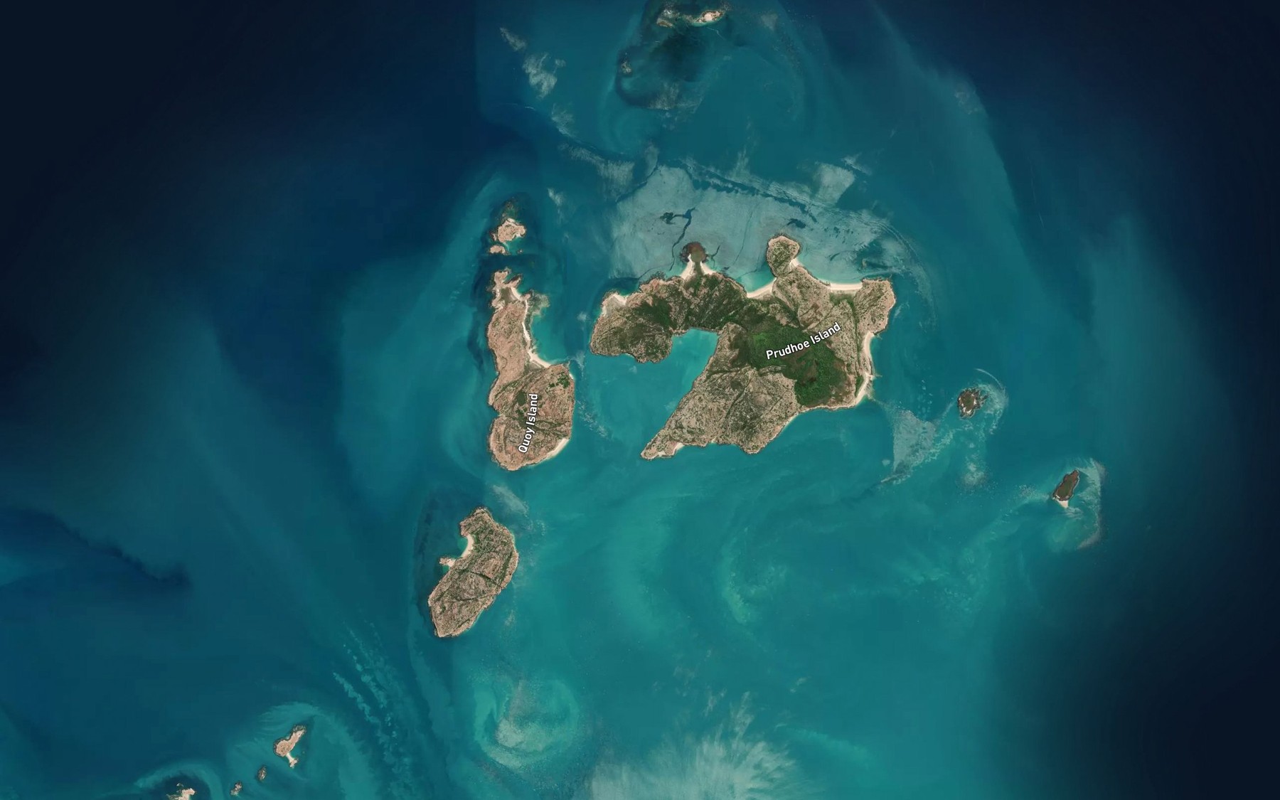 Satellite map of the Shelter Bay