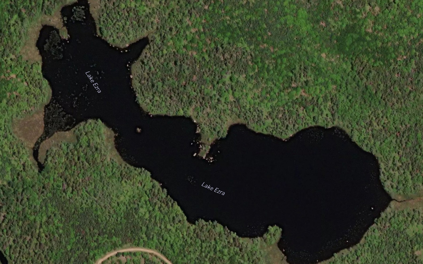 Satellite map of the Lake Ezra