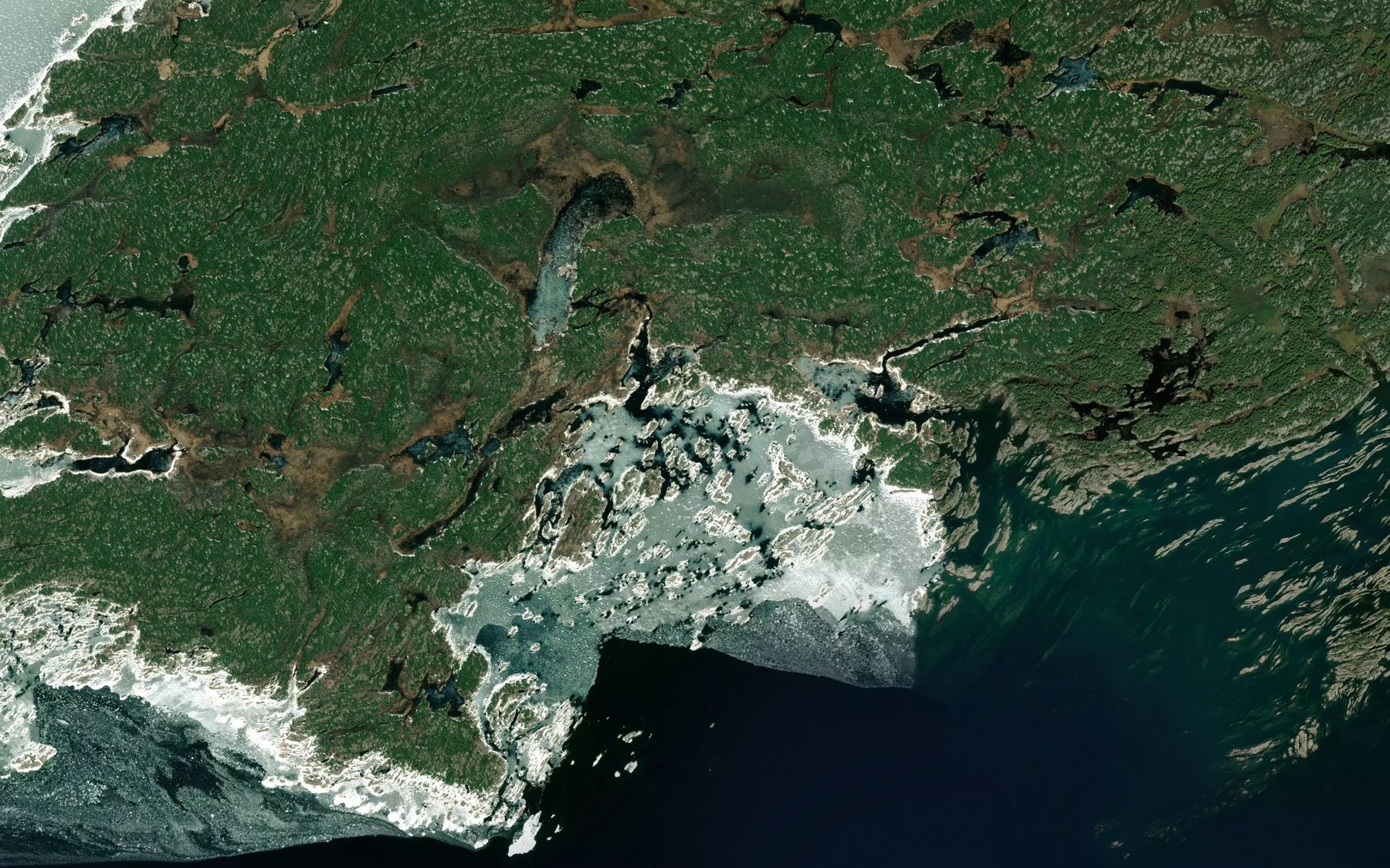 Satellite map of the Chaughis Bay