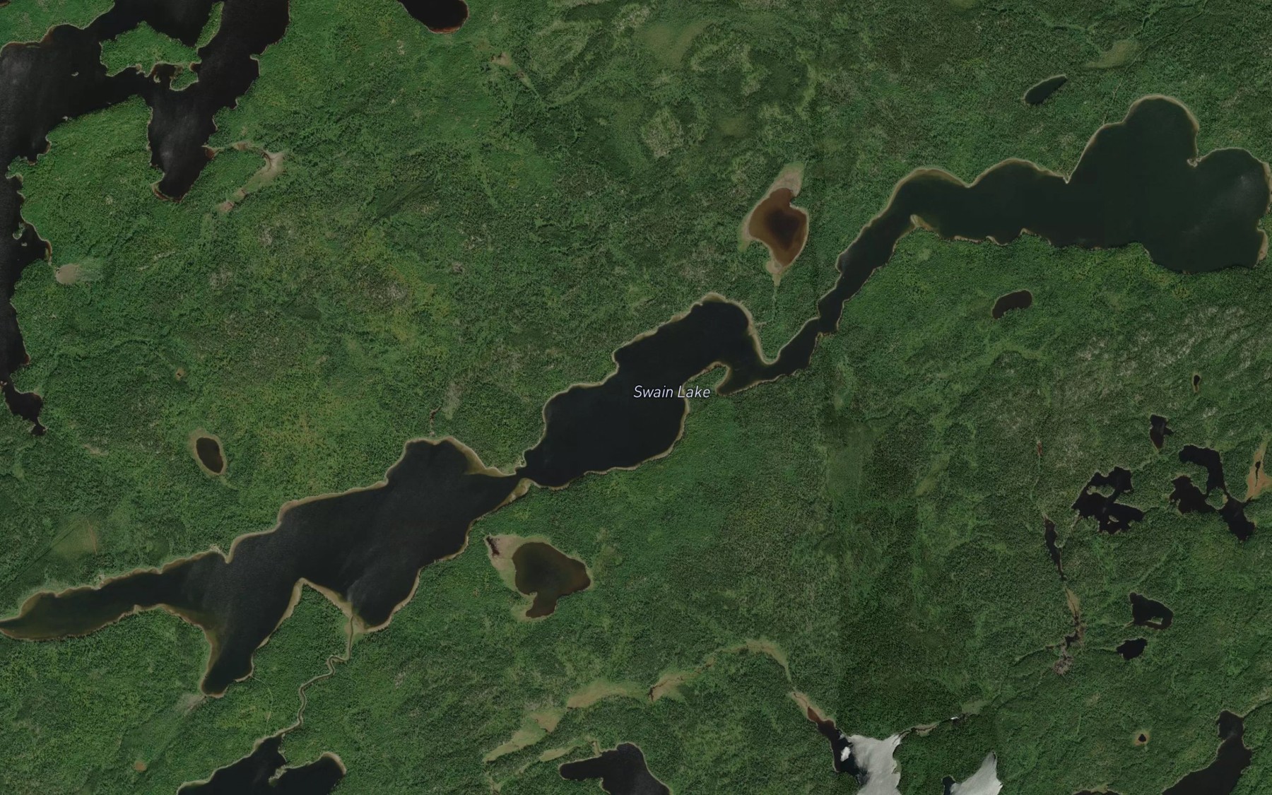 Satellite map of the Swain Lake