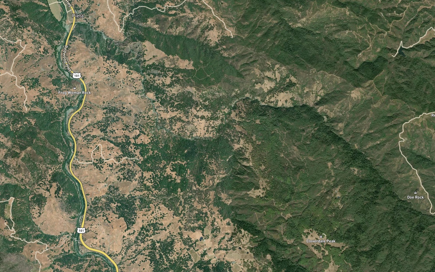 Satellite map of the Salt Spring Creek