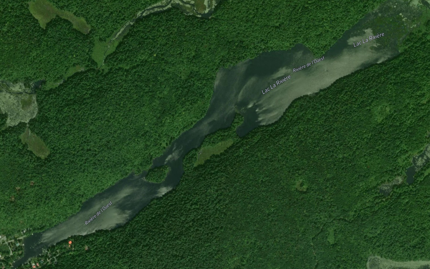Satellite map of the Lac La Riviere