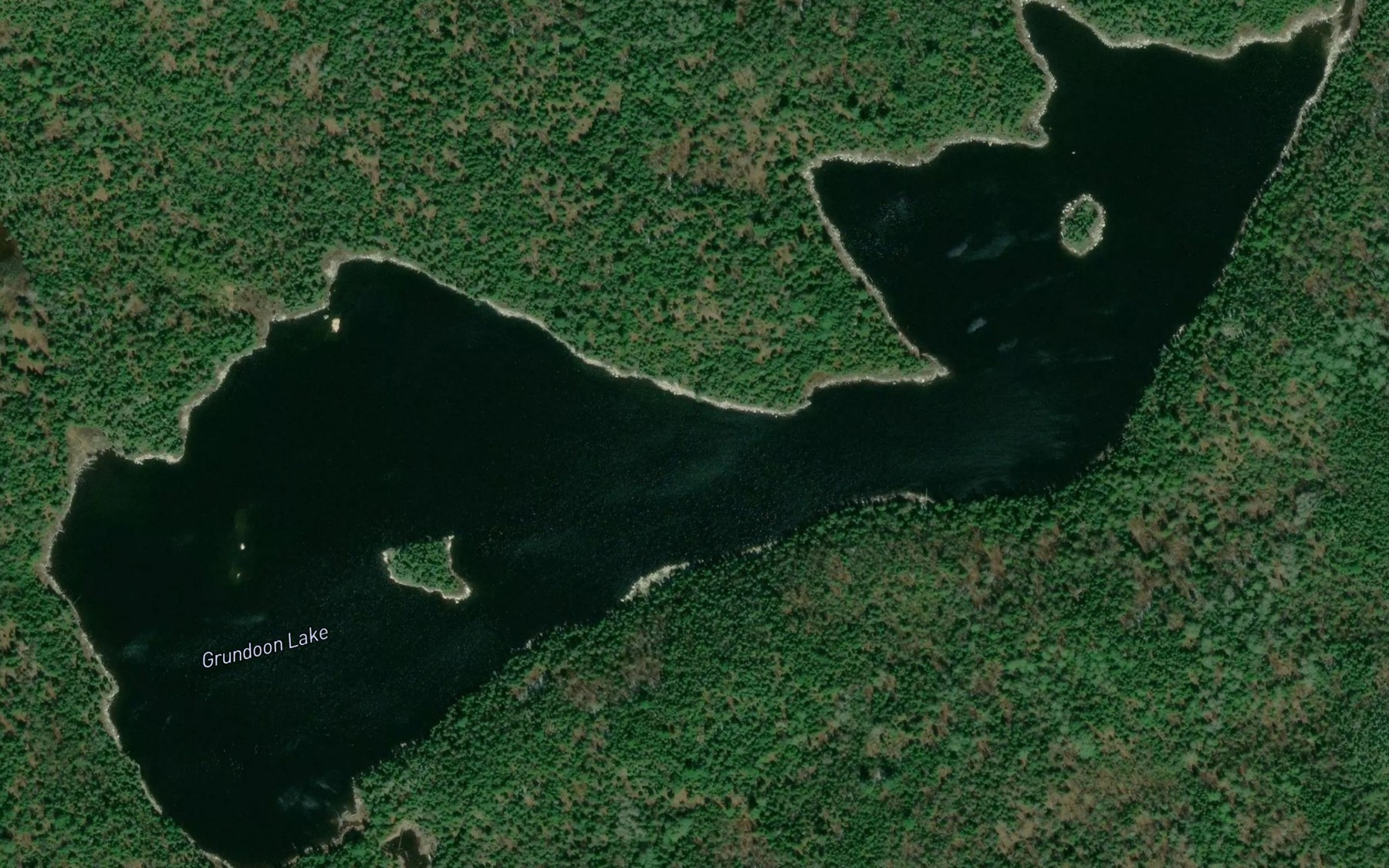 Satellite map of the Grundoon Lake