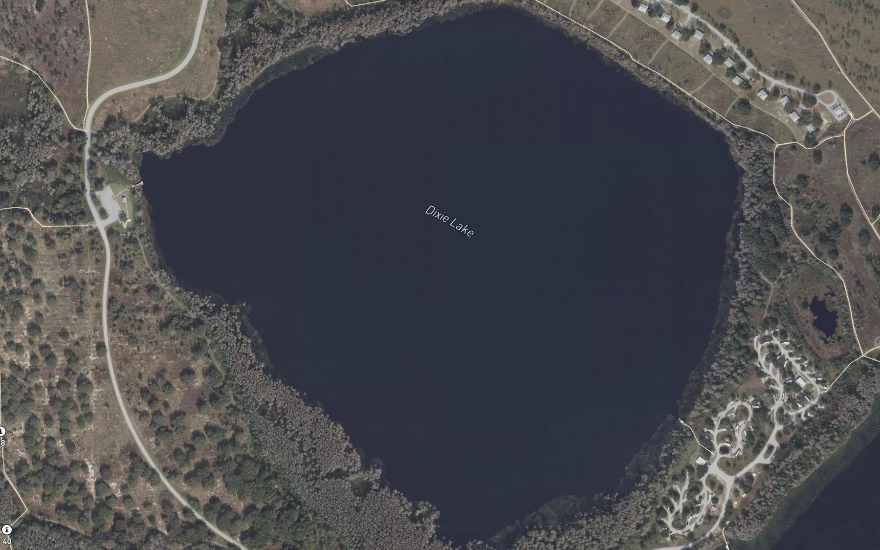 Satellite map of the Dixie Lake