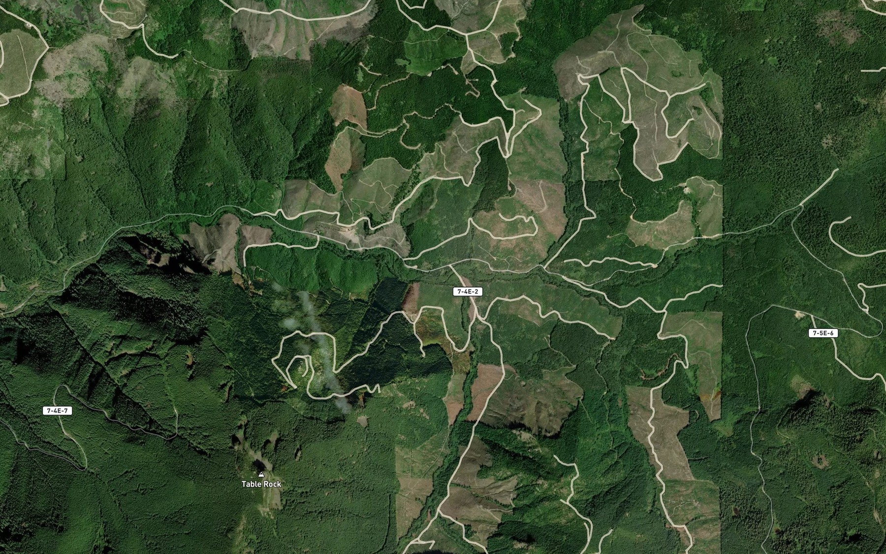 Satellite map of the Camp Creek
