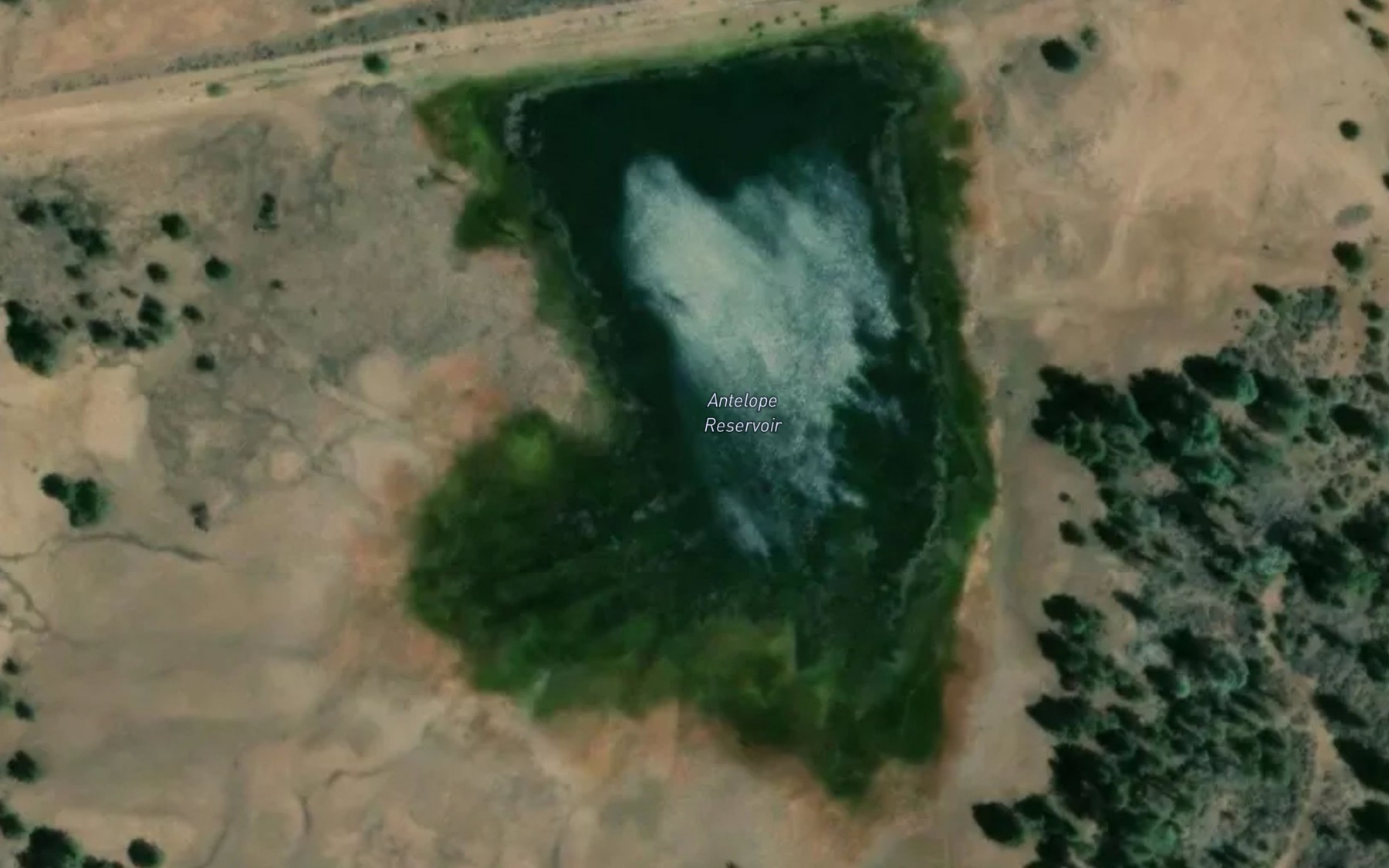 Satellite map of the Antelope Reservoir