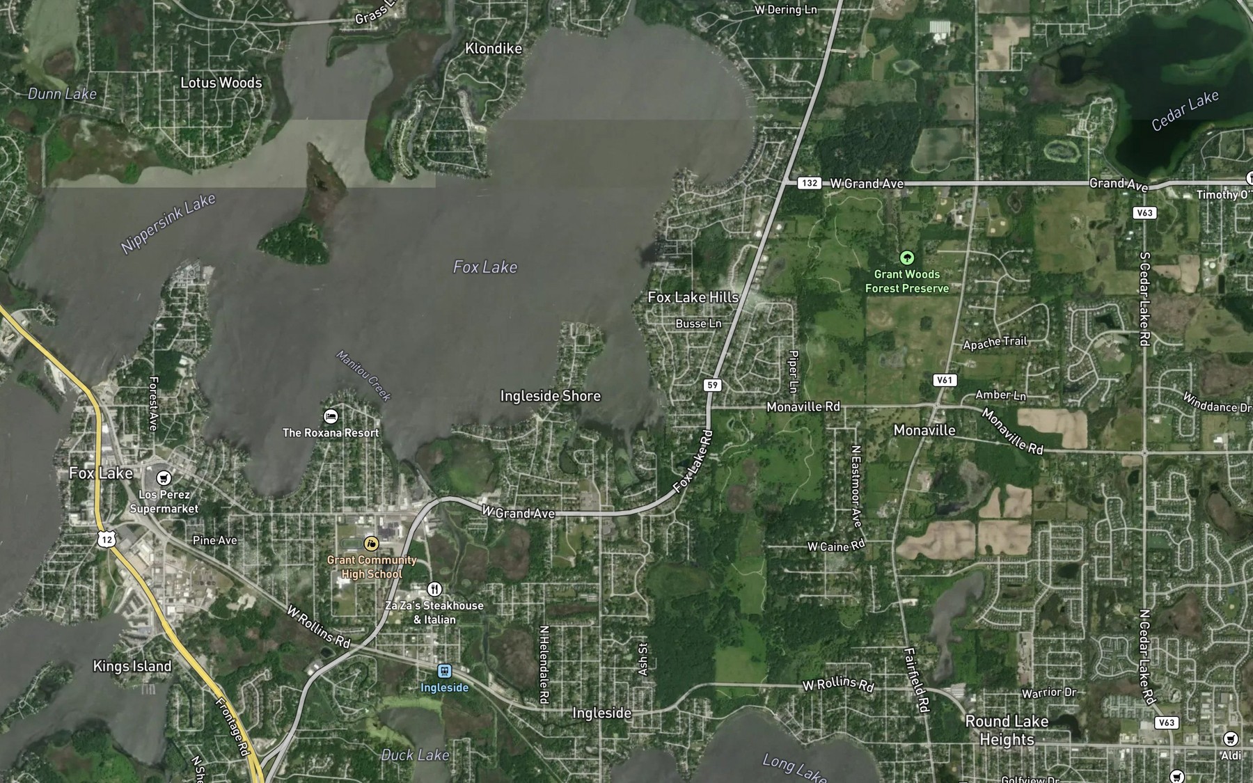 Satellite map of the Stanton Bay