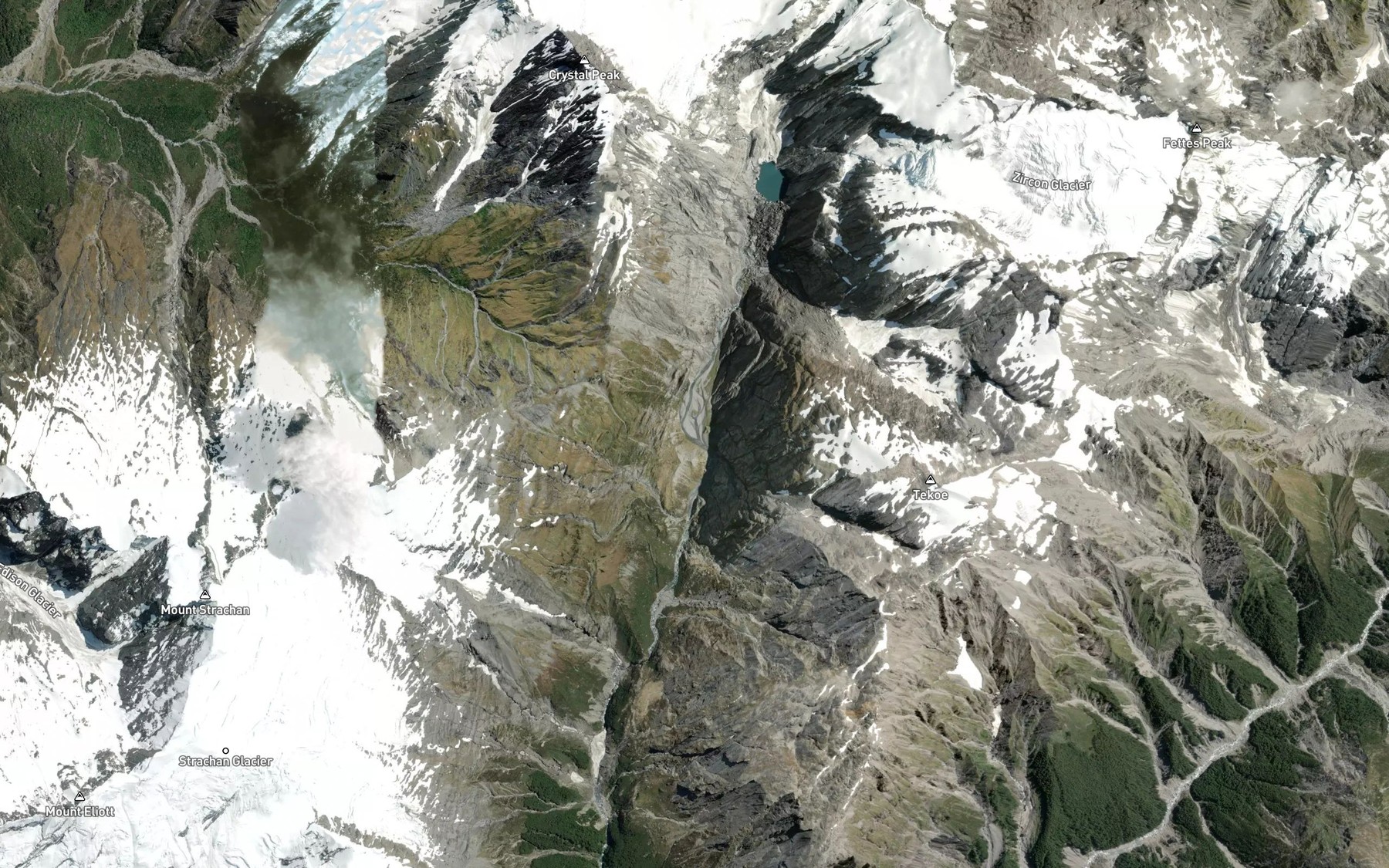 Satellite map of the Zora Creek