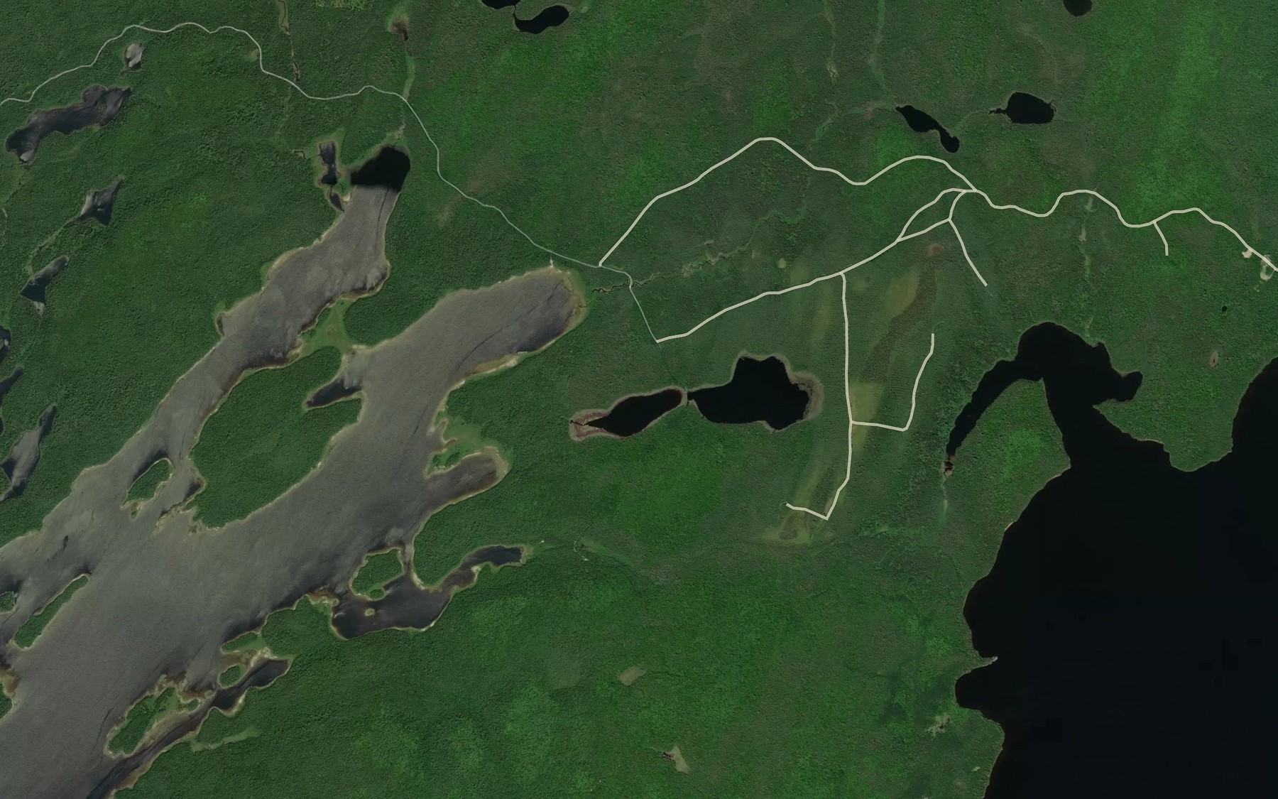 Satellite map of the Lac des Bouleaux Jaunes