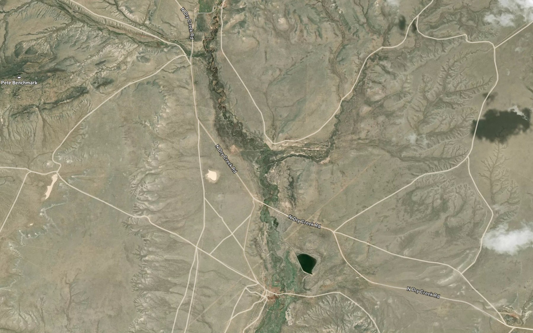 Satellite map of the Cottonwood Creek
