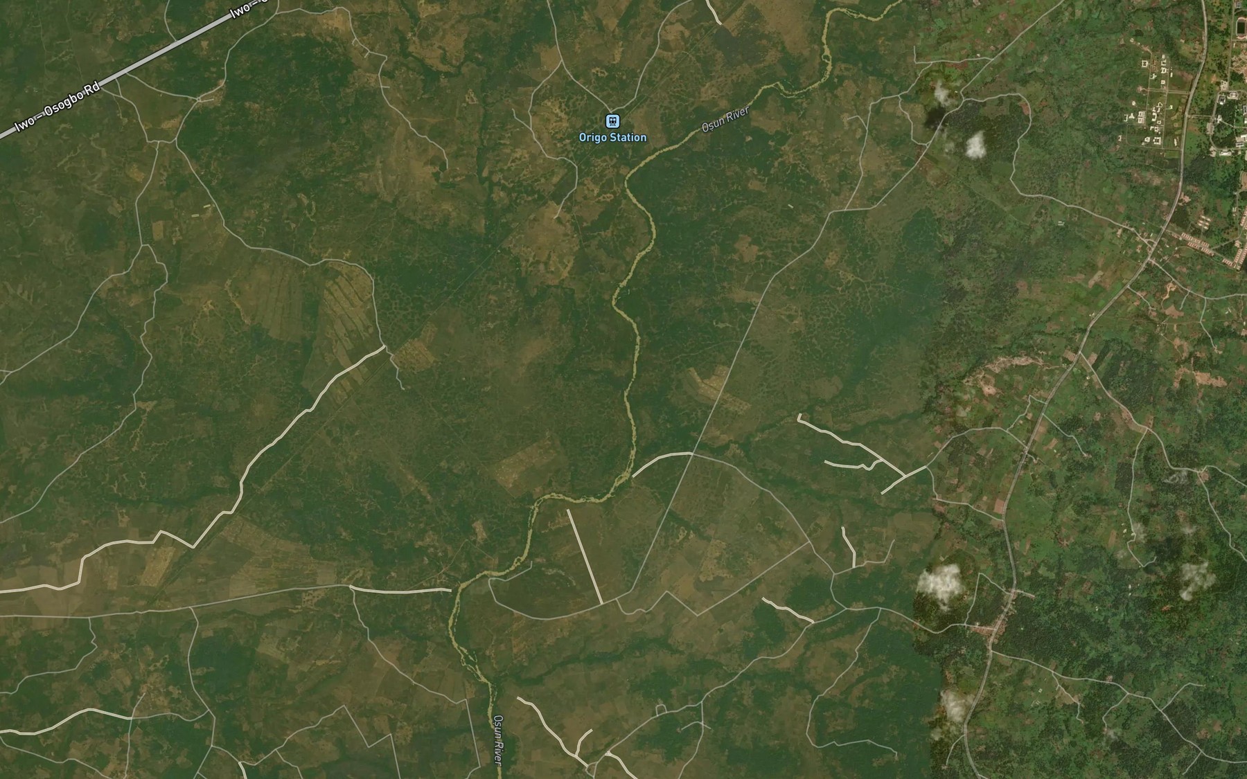 Satellite map of the River Aro
