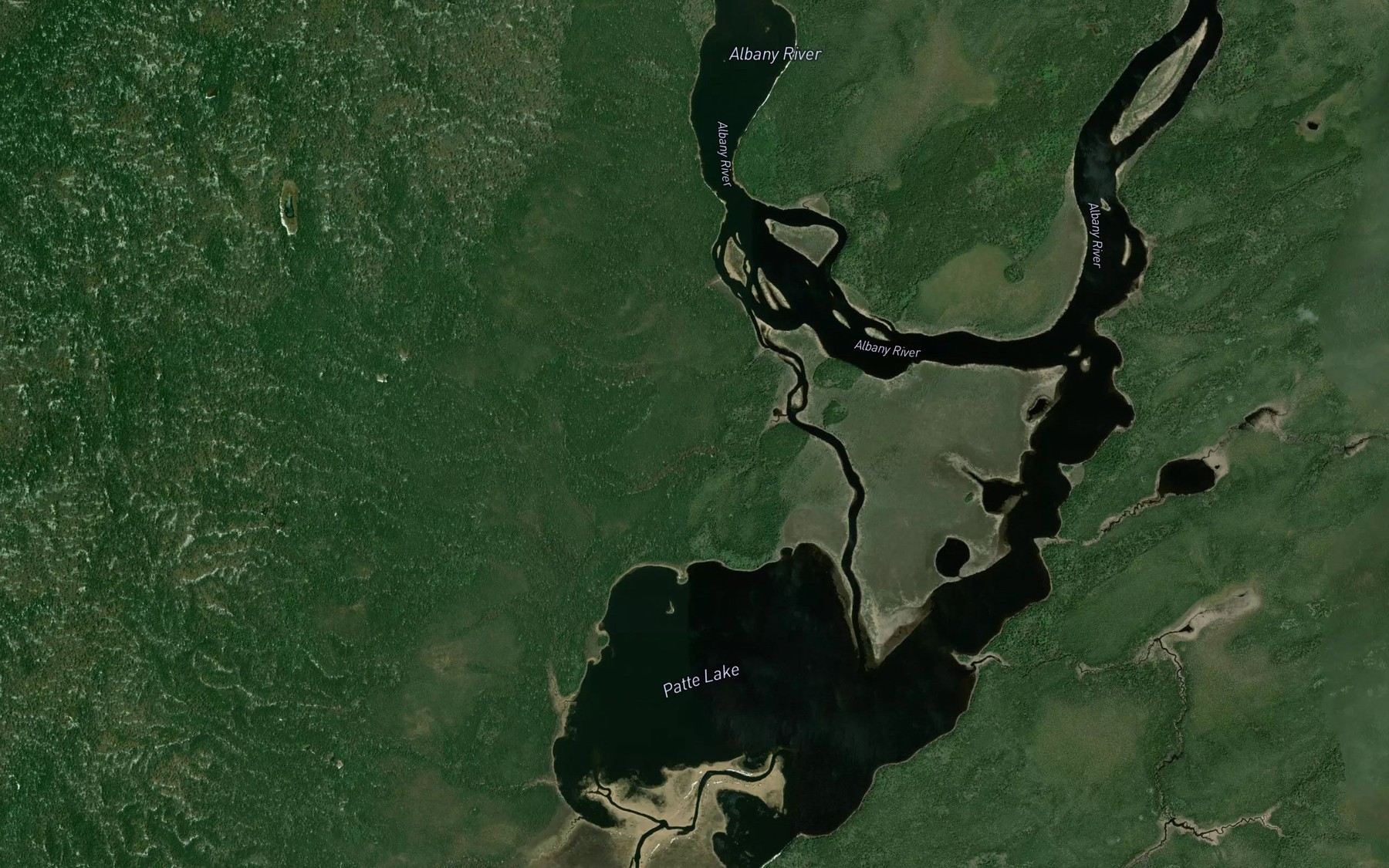 Satellite map of the Shabuskwia River