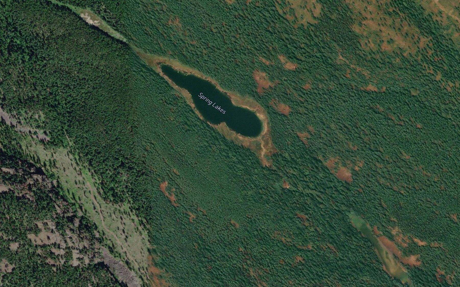 Satellite map of the Spring Lakes