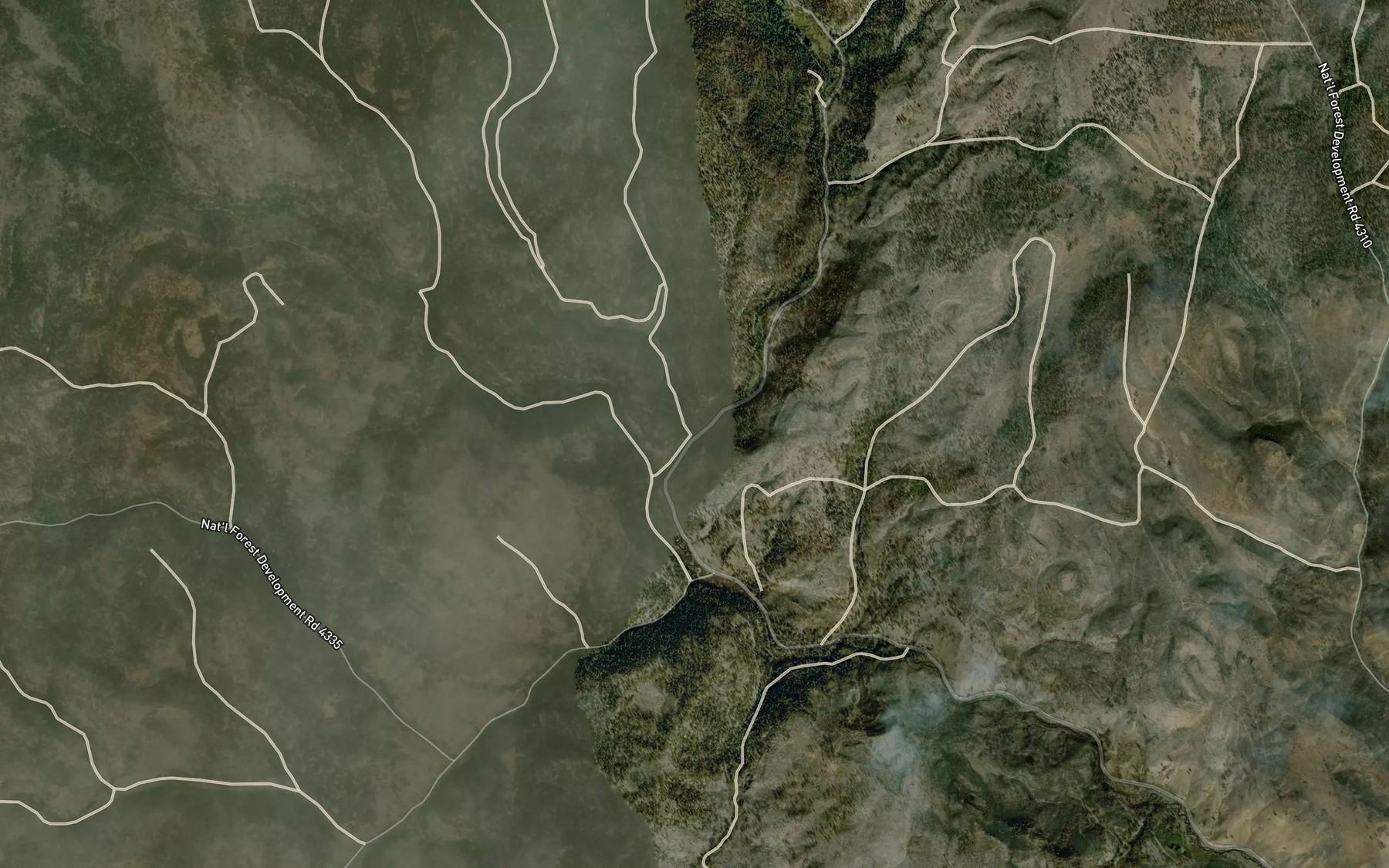 Satellite map of the Spring Canyon Creek