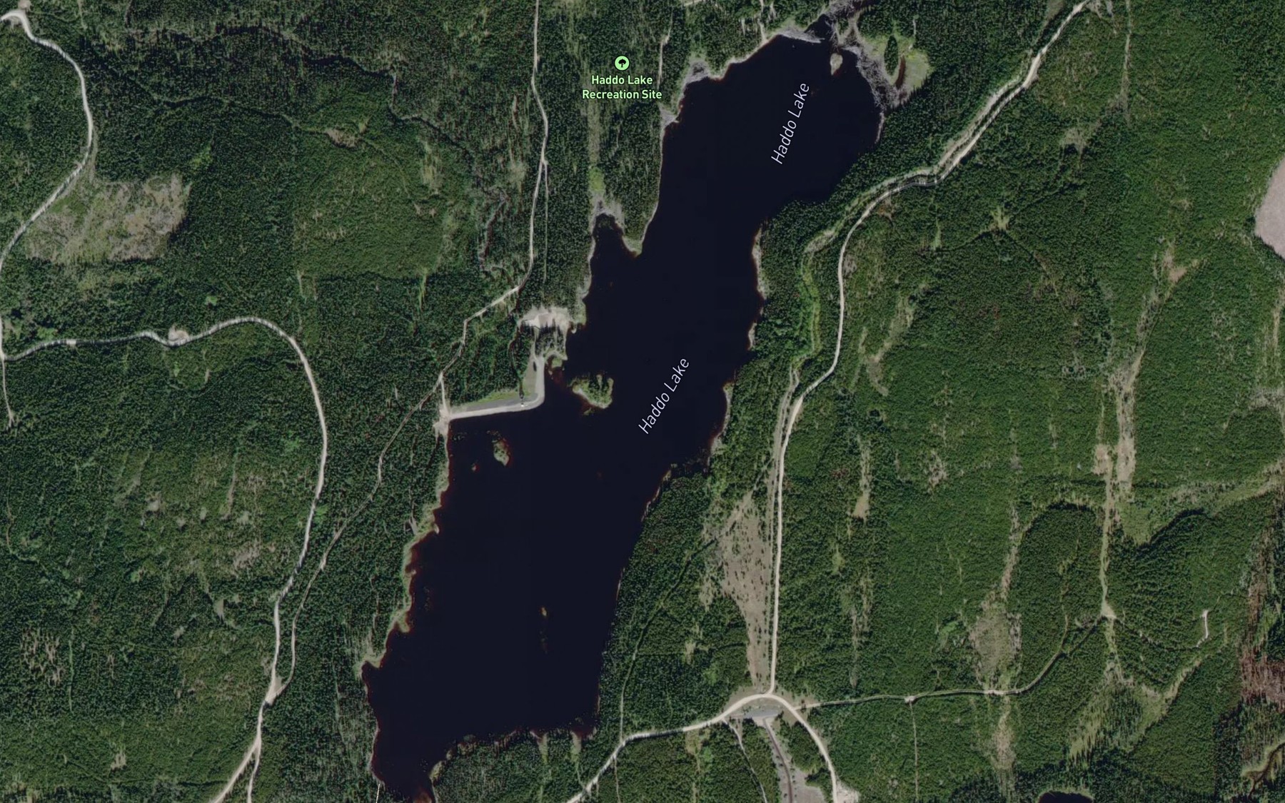 Satellite map of the Haddo Lake