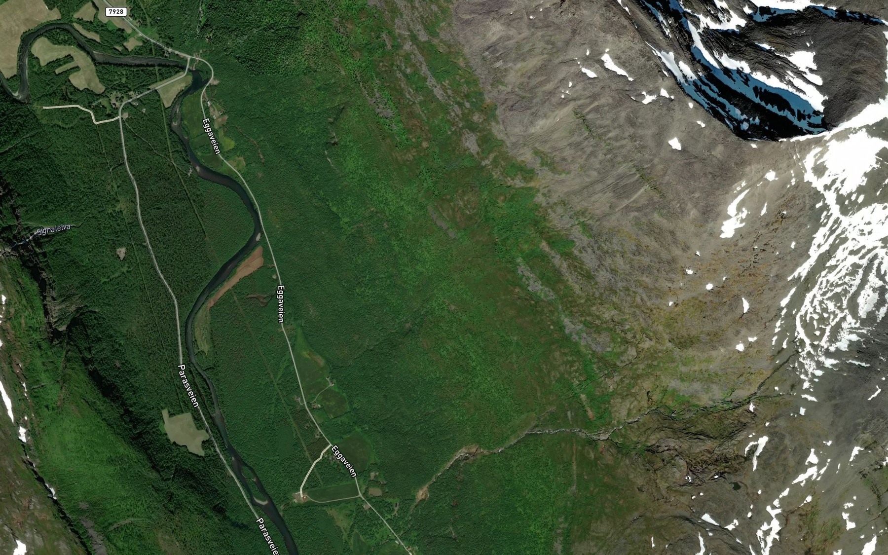 Satellite map of the Russetjonnbekken