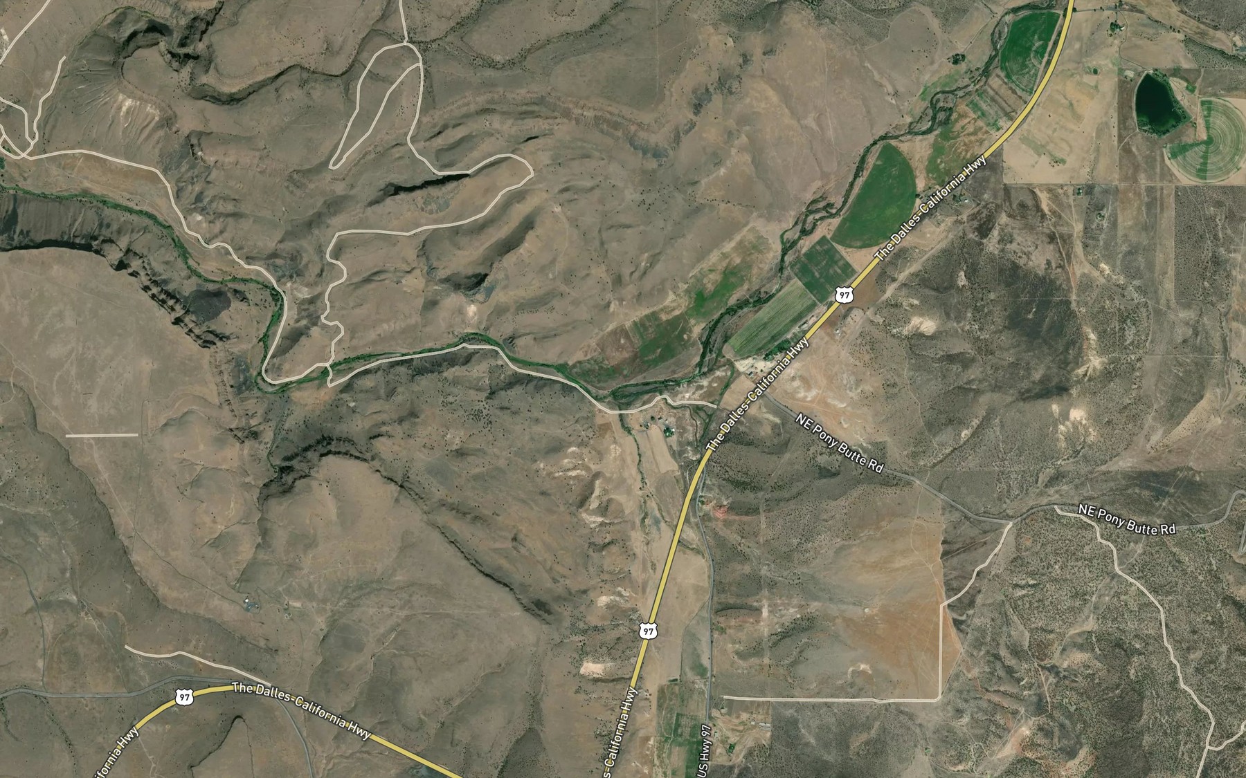 Satellite map of the Hay Creek