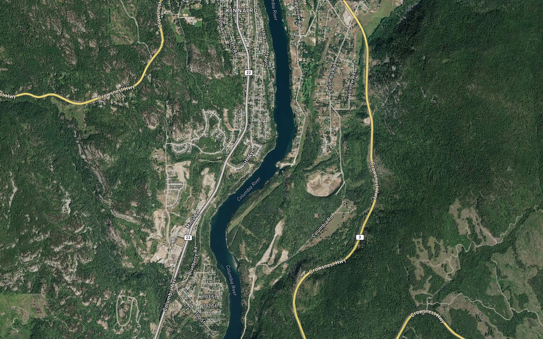 Satellite map of the Cai Creek