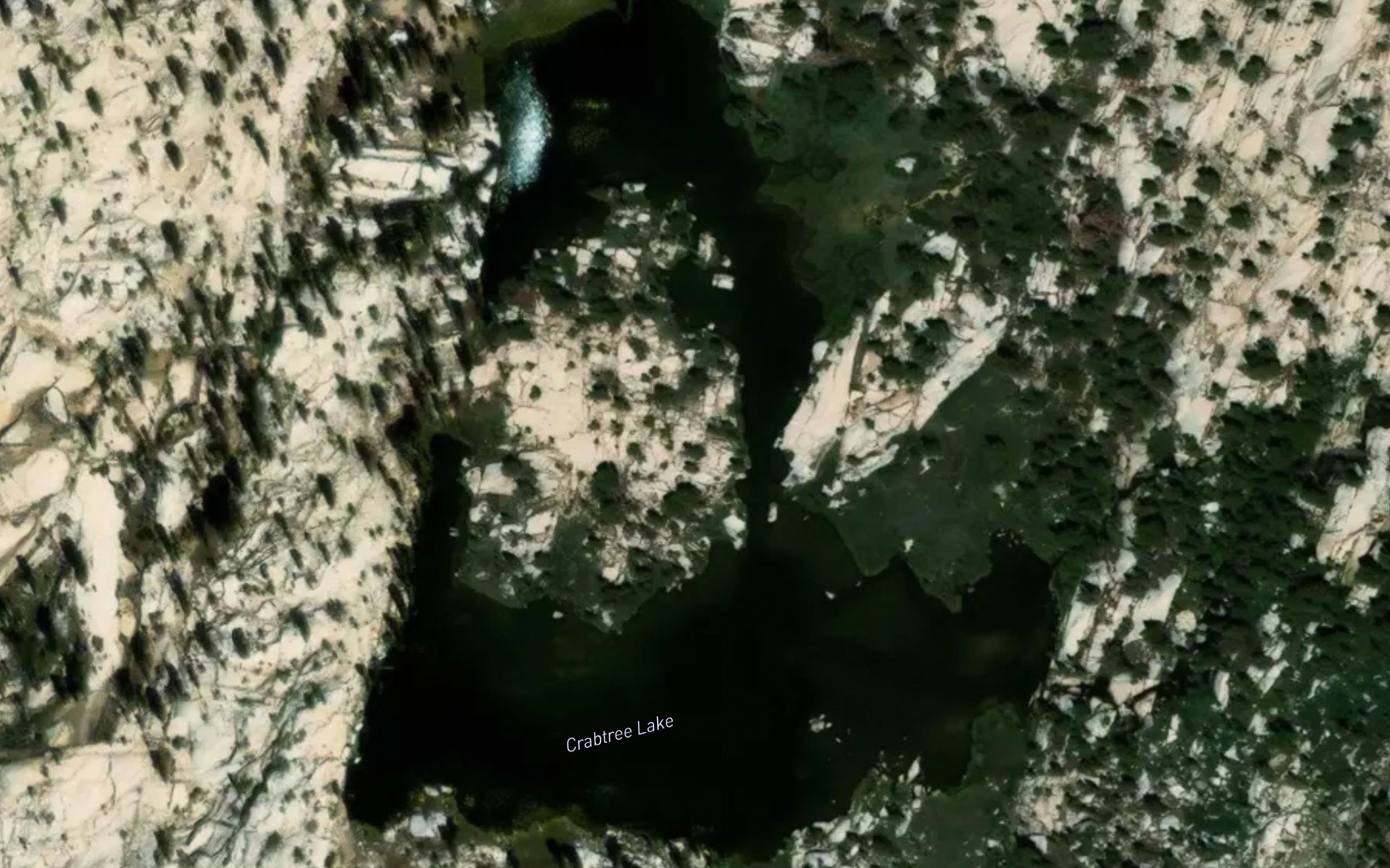 Satellite map of the Crabtree Lake
