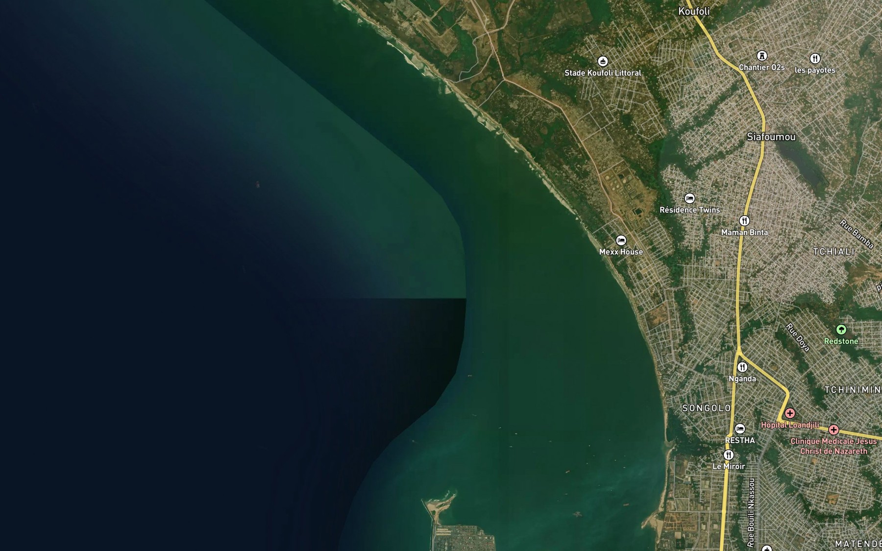 Satellite map of the Baie de Pointe-Noire