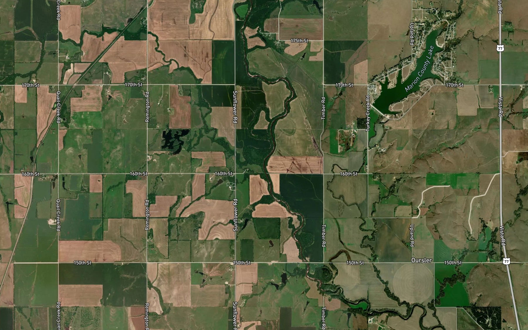 Satellite map of the Spring Branch
