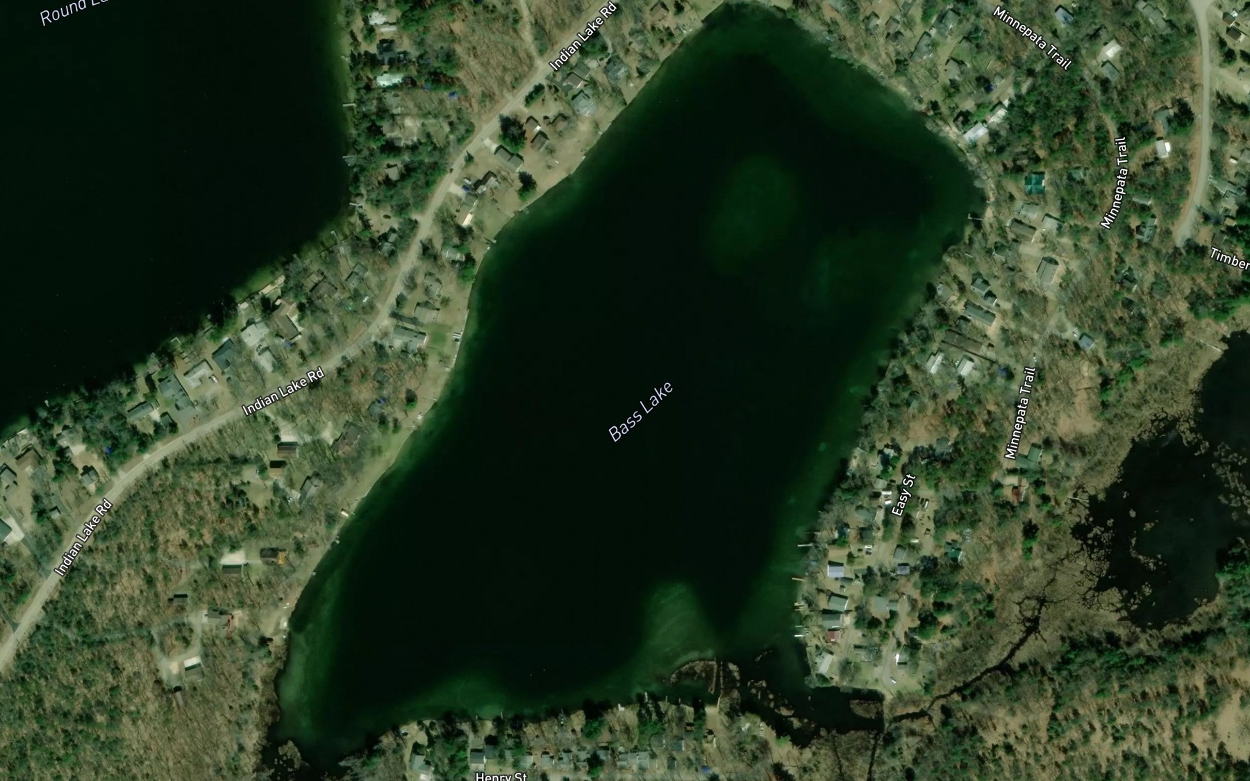 Satellite map of the Bass Lake