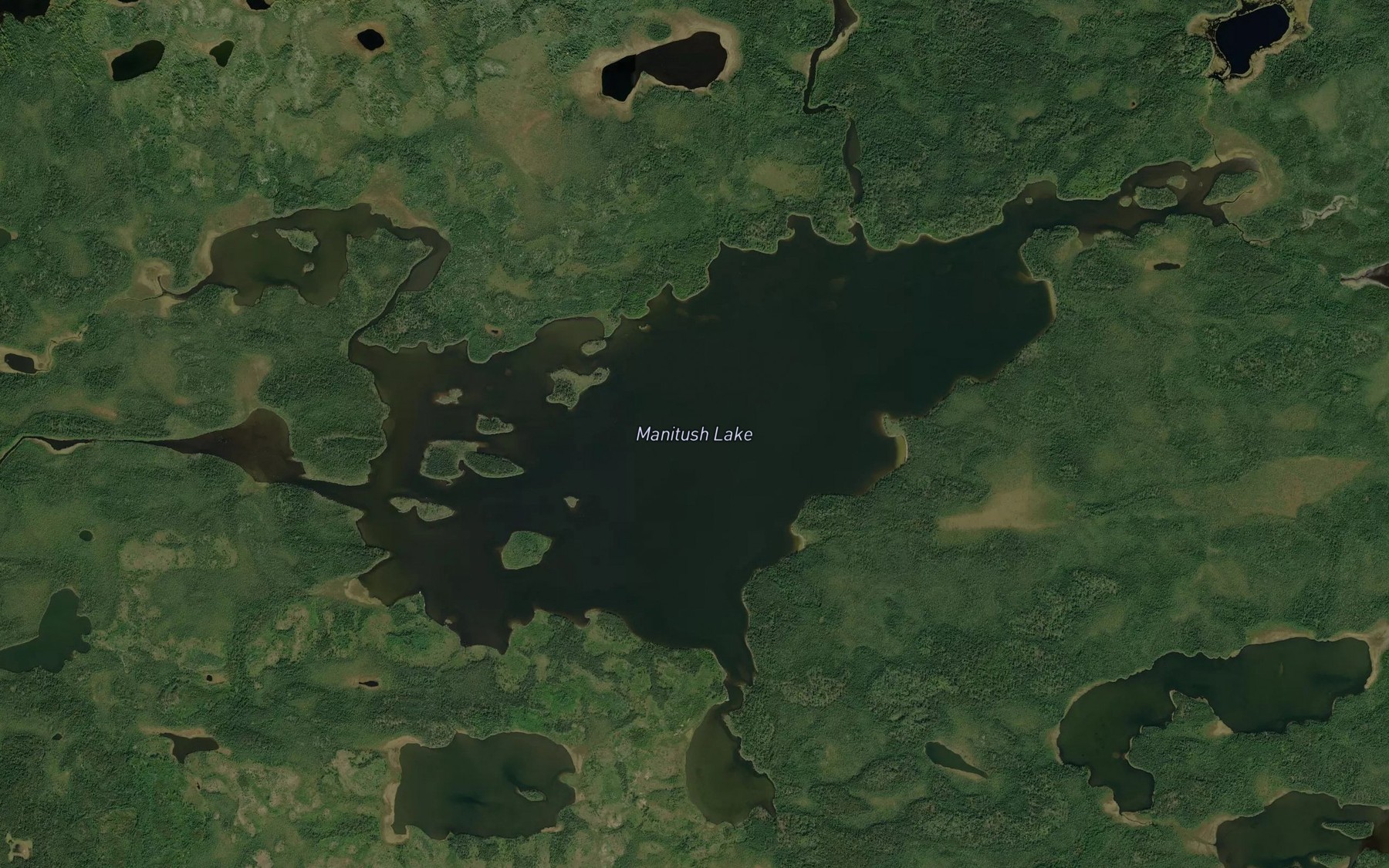 Satellite map of the Manitush Lake