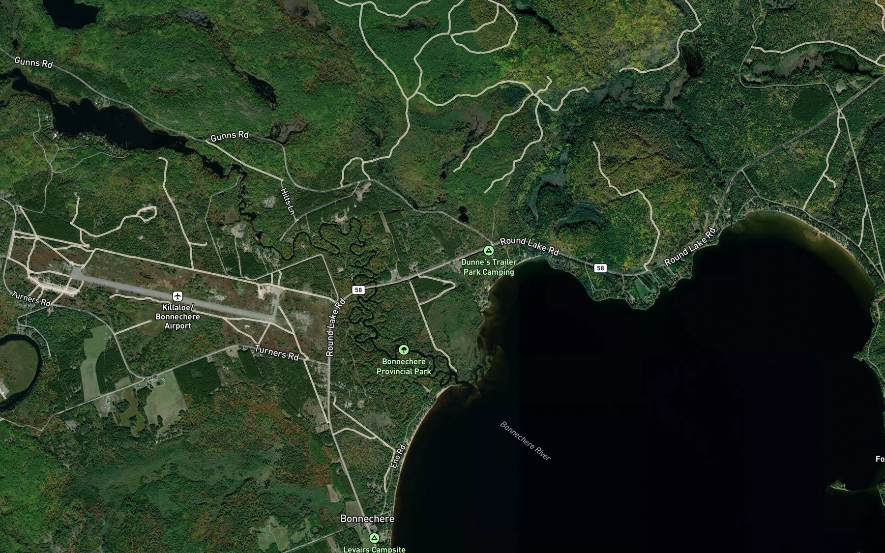 Satellite map of the Turners Creek
