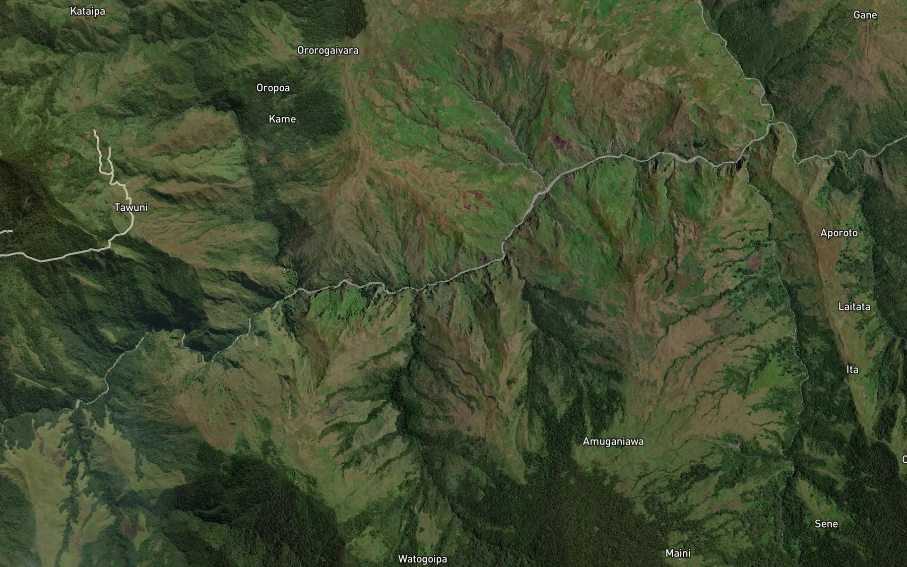 Satellite map of the Aibala River