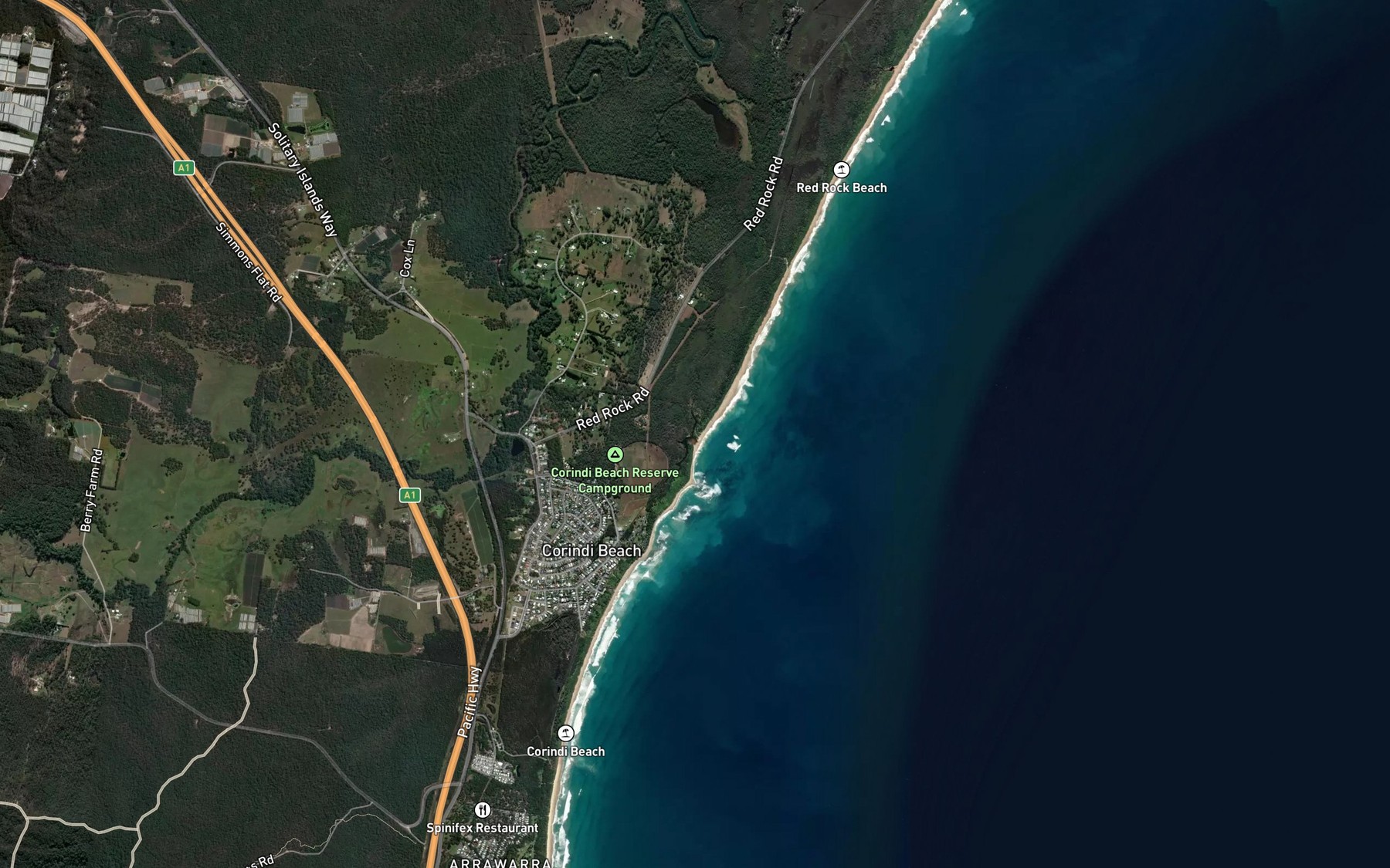 Satellite map of the Pipeclay Lake