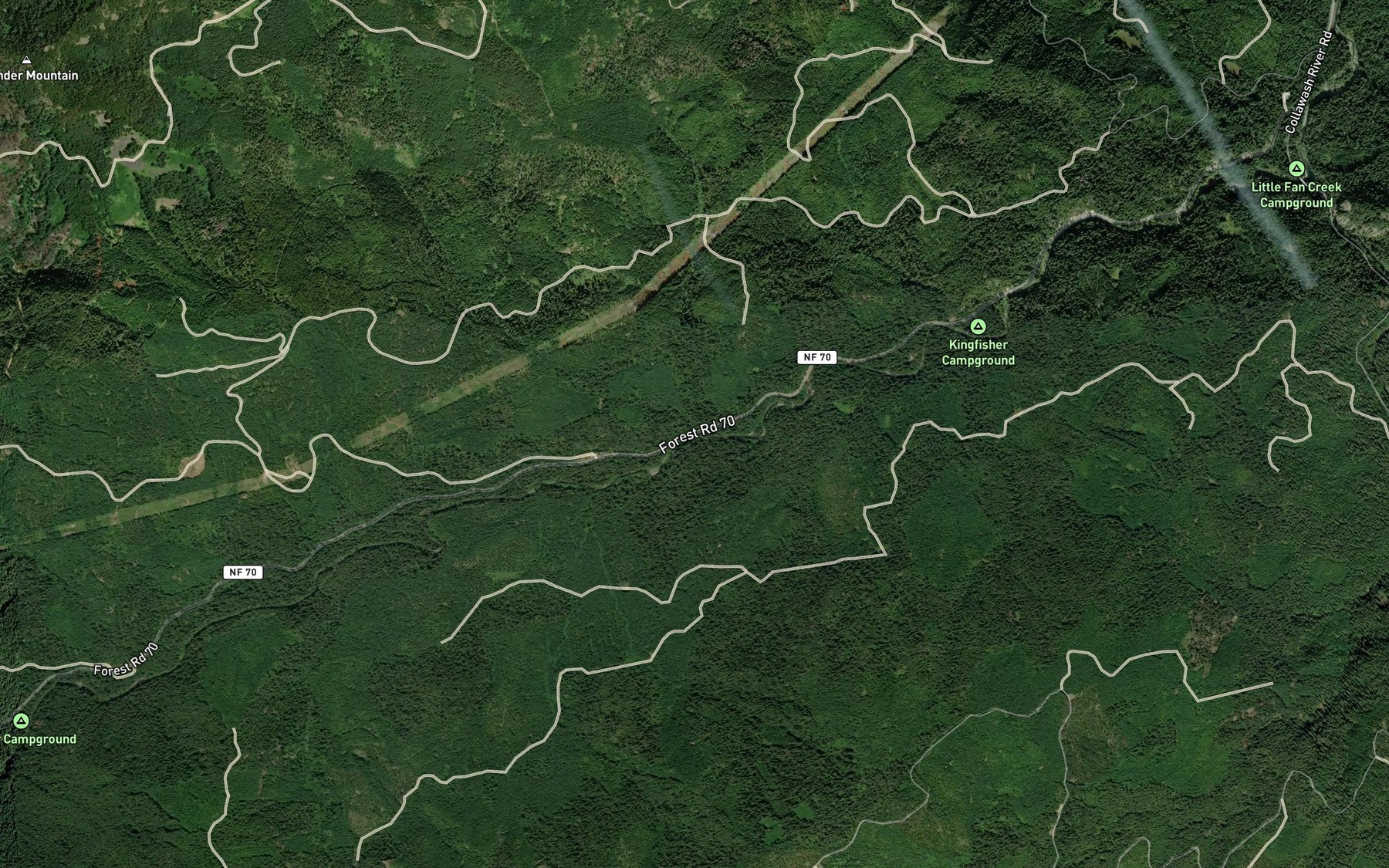 Satellite map of the Thunder Creek