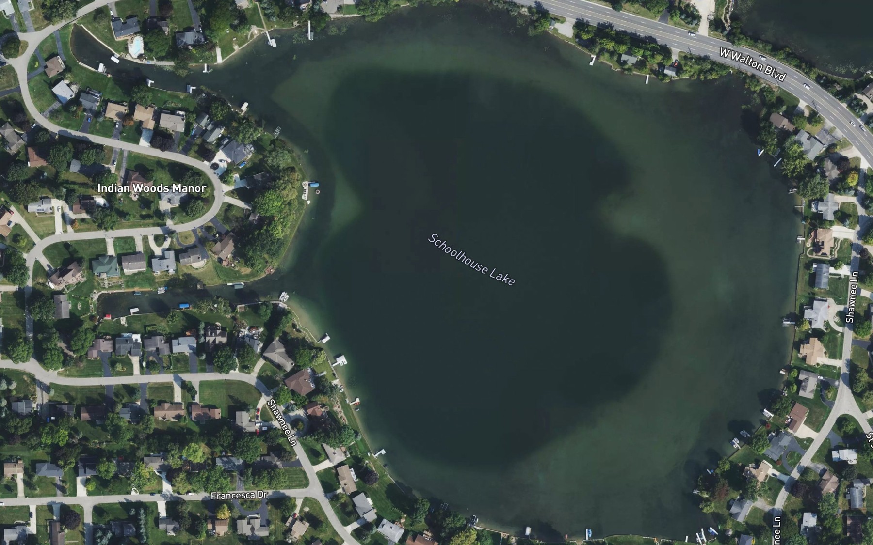 Satellite map of the Schoolhouse Lake