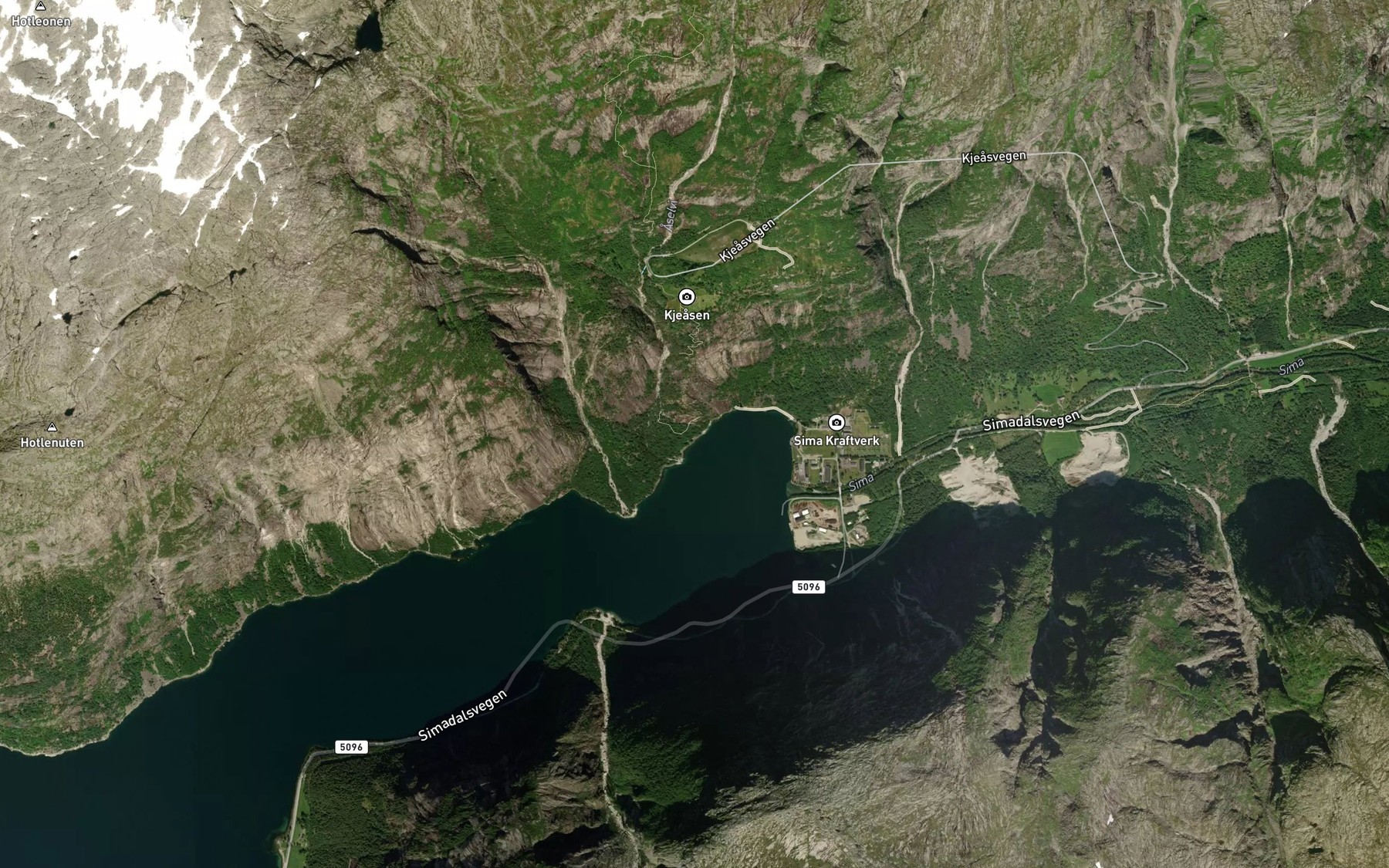 Satellite map of the Kjeanesvik