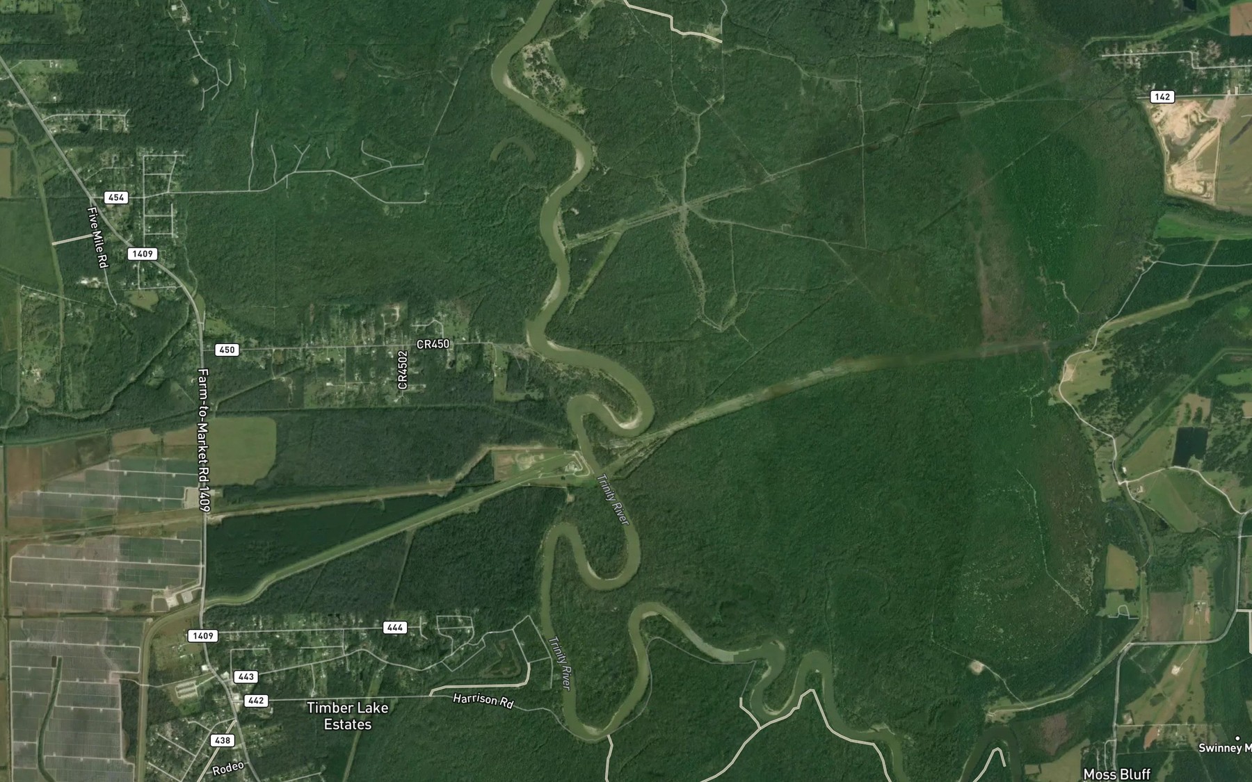 Satellite map of the Negro Bend