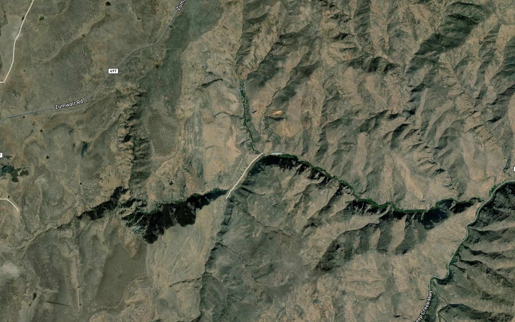 Satellite map of the North Fork Lightning Creek