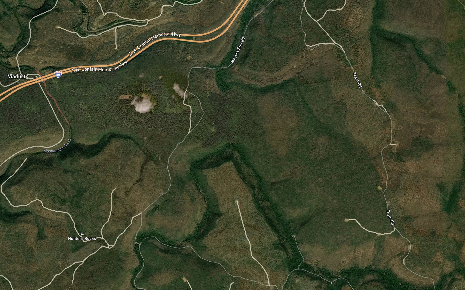 Satellite map of the Benner Run