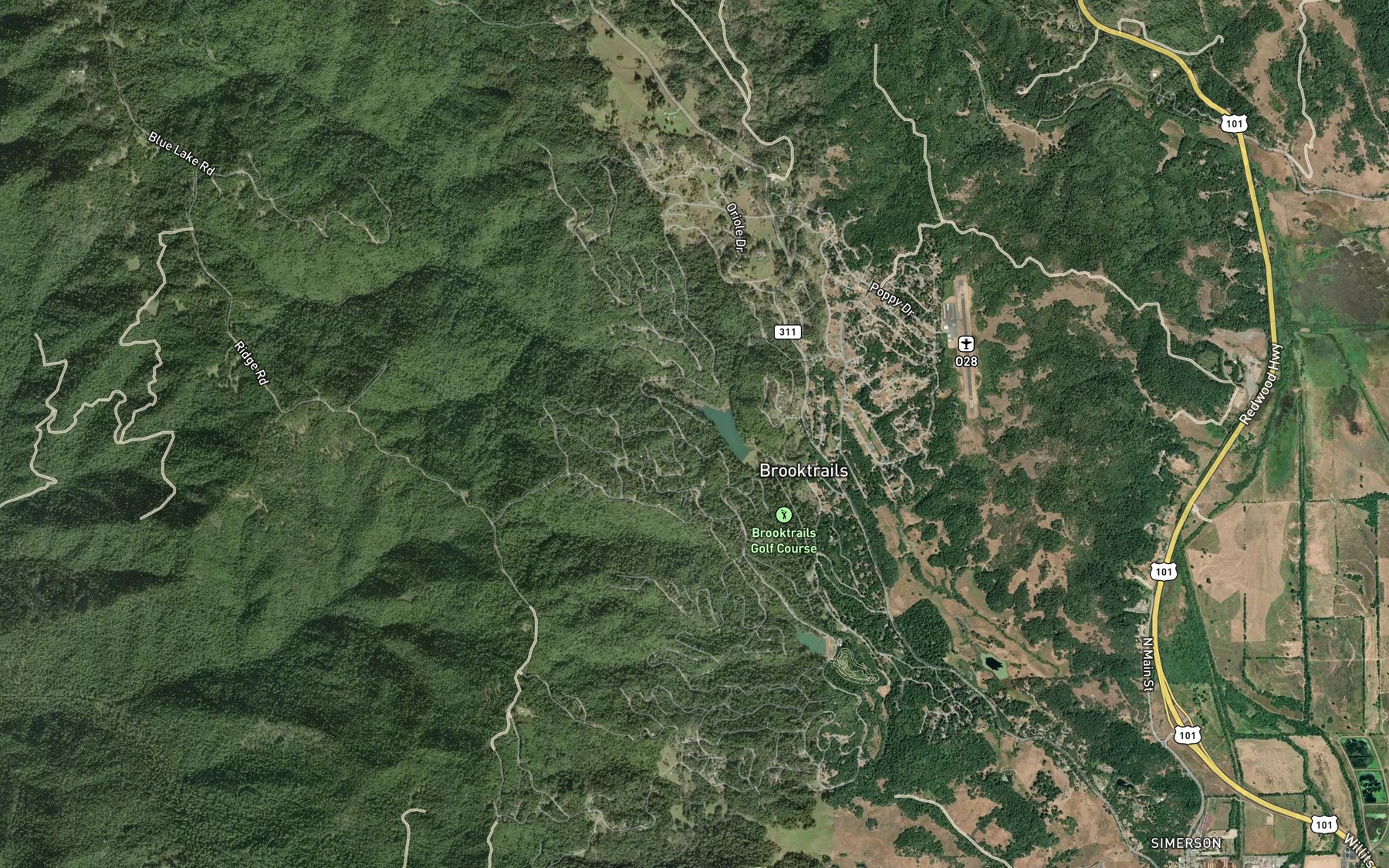 Satellite map of the Dutch Henry Creek