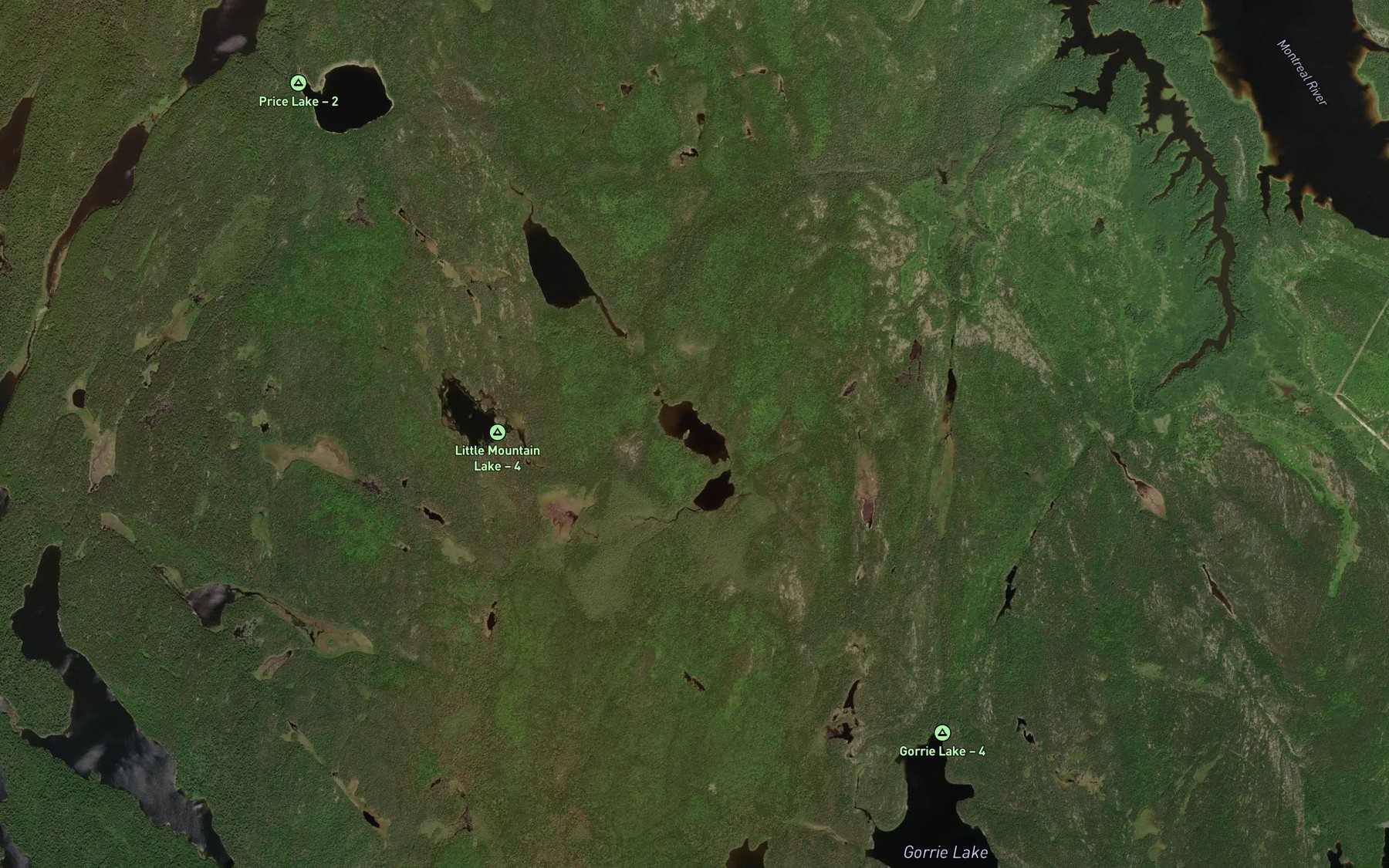 Satellite map of the Little Mud Lake