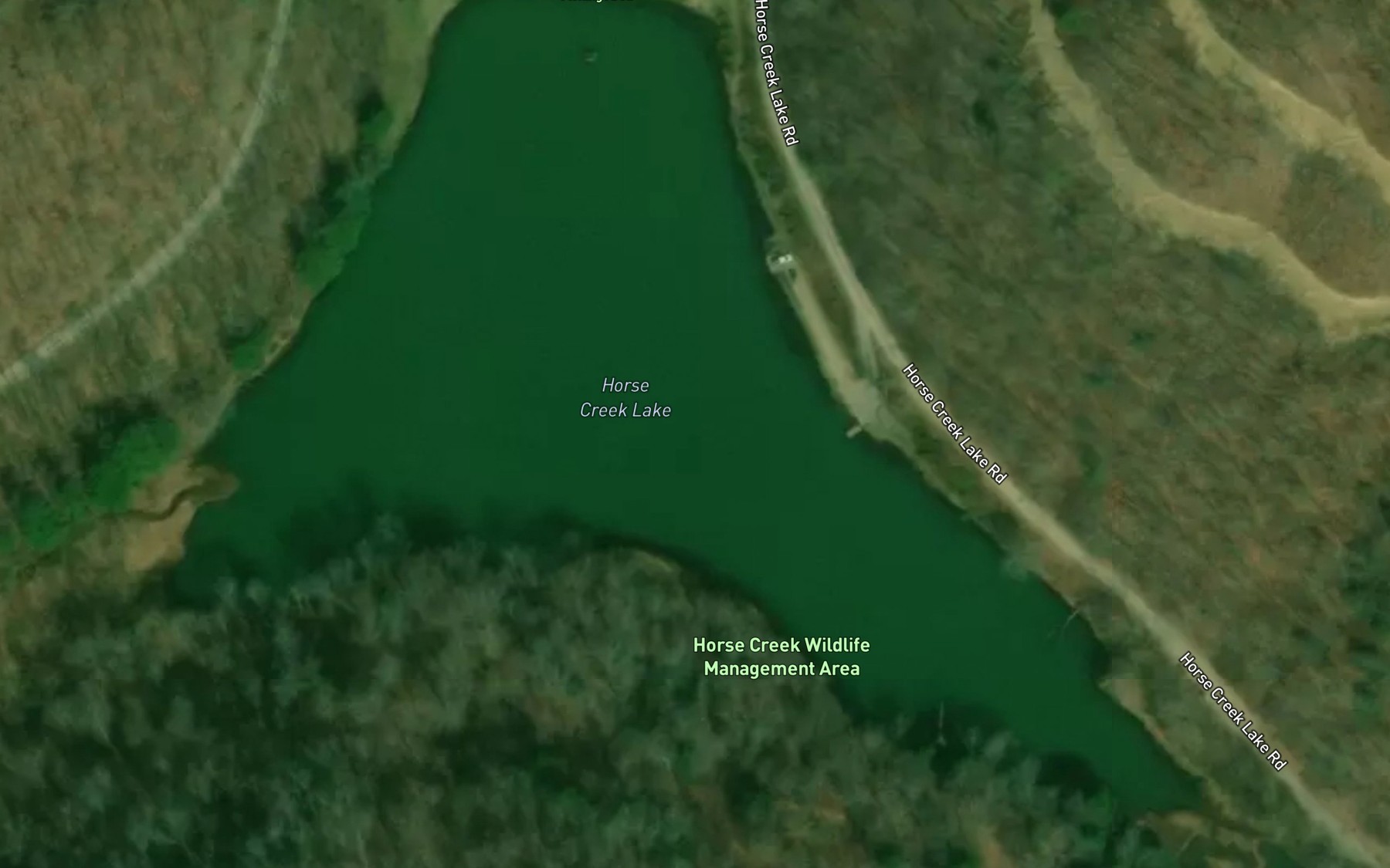 Satellite map of the Horse Creek Lake