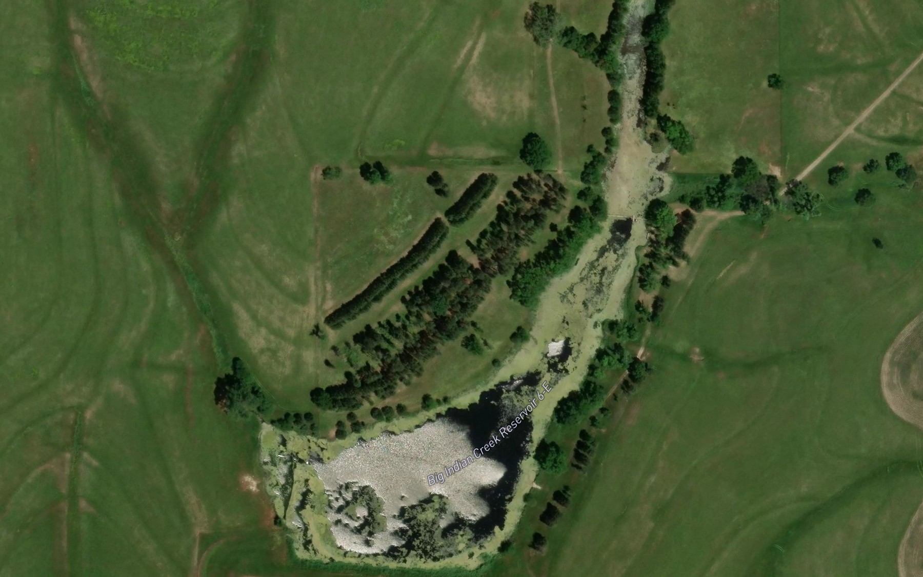 Satellite map of the Big Indian Creek Reservoir 6-E