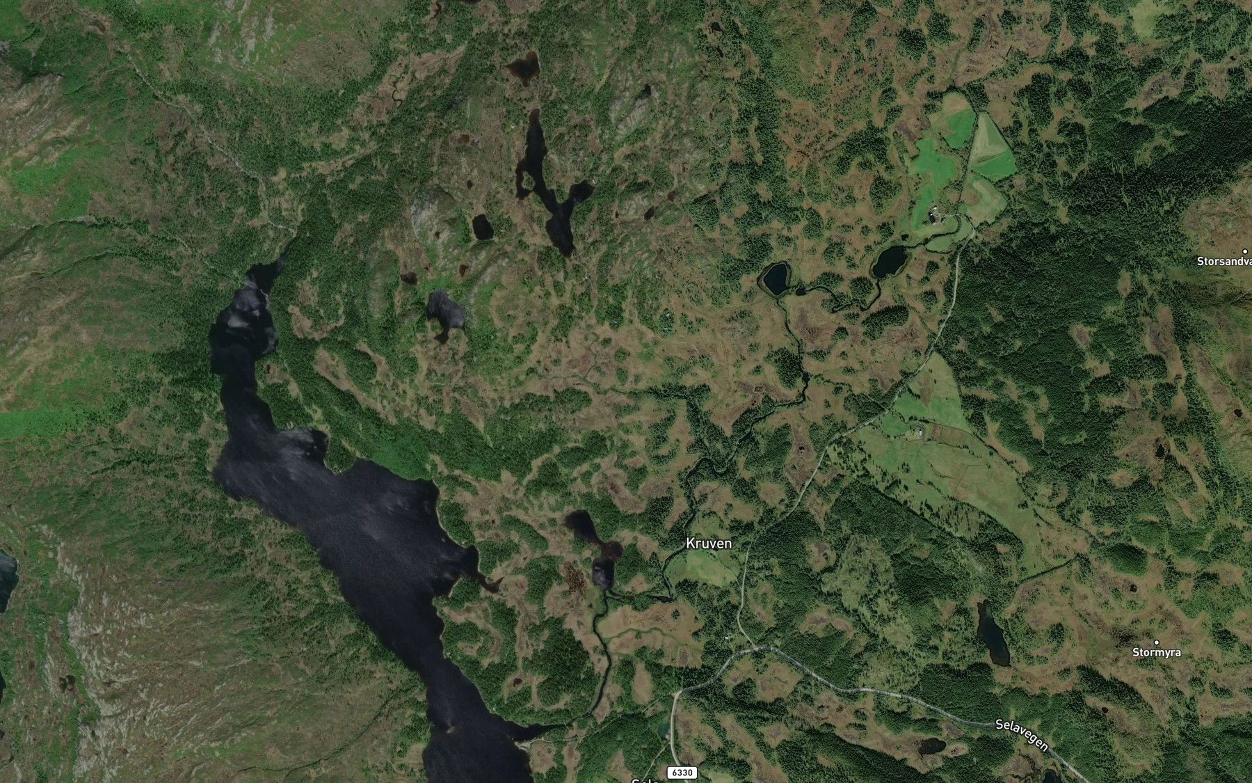 Satellite map of the Skamnabekken