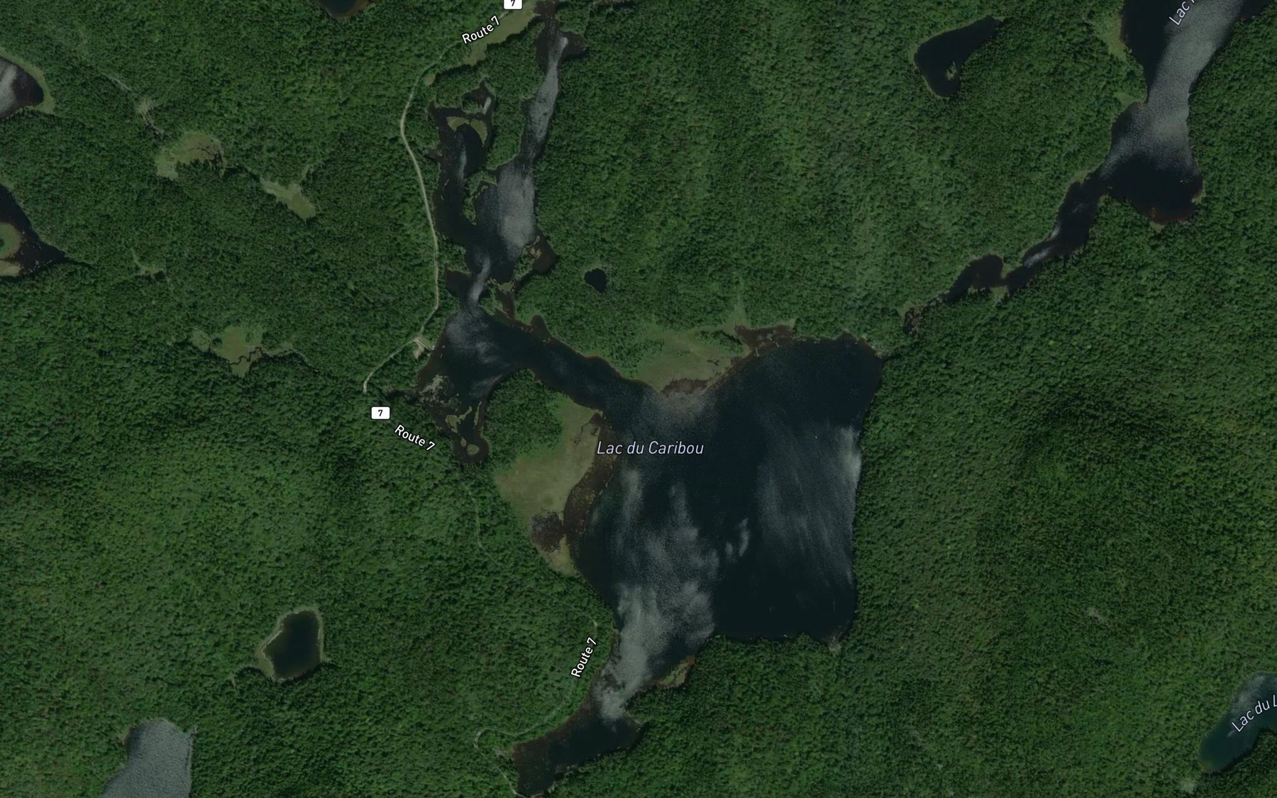 Satellite map of the Lac du Caribou