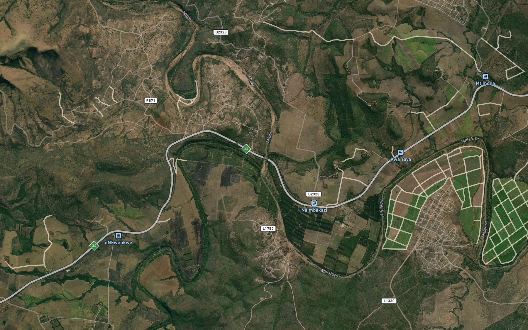 Satellite map of the Mfule