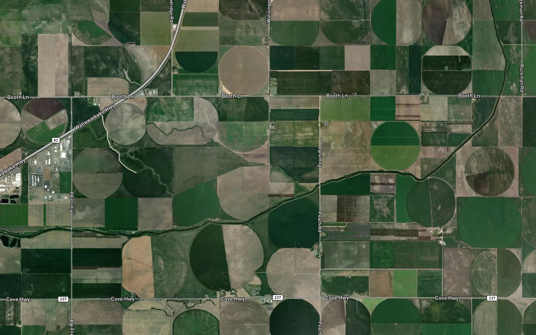 Satellite map of the Wright Slough
